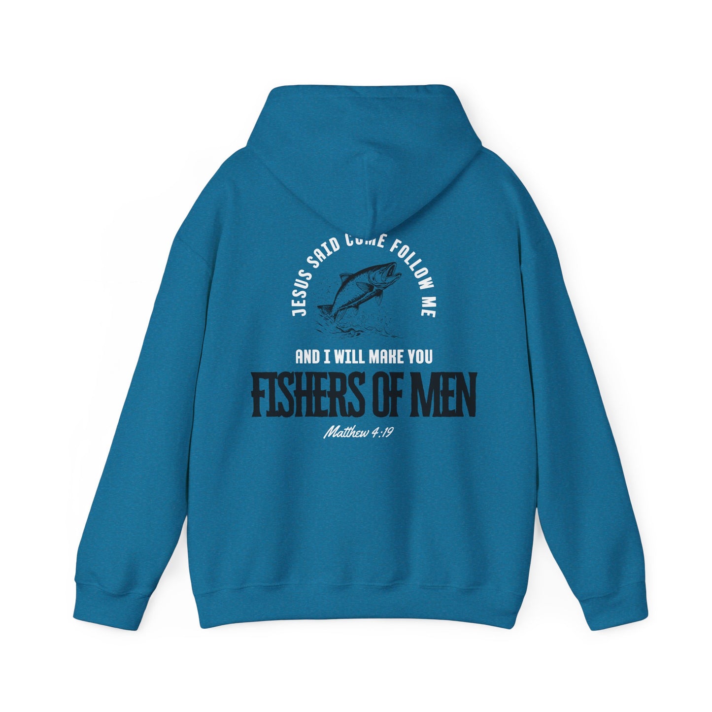 Fishers Of Men Scripture Hooded Sweatshirt, Heavyweight Jesus Inspired Bible Verse Hoodie