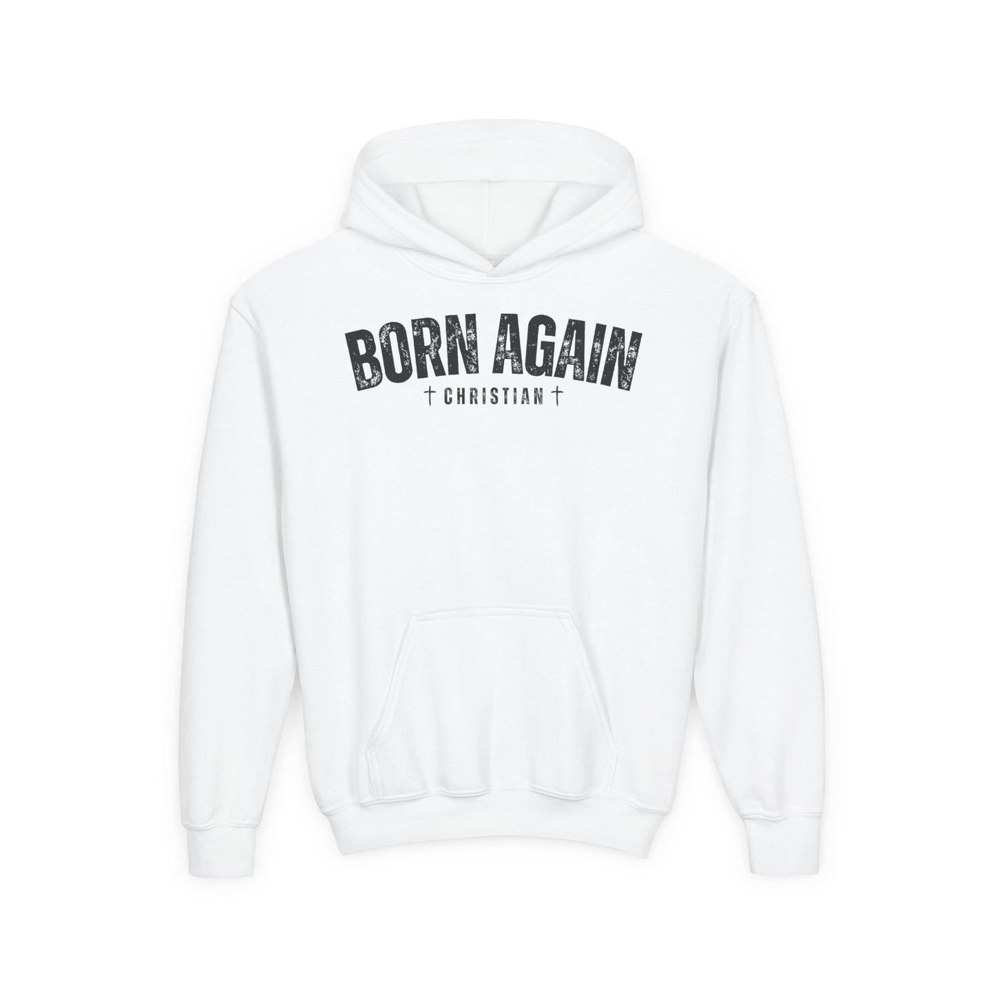 Born Again Christian Youth Hoodie, Christian Sweatshirt, Religion Apparel, Faith-Based Gift, Church Youth Group Clothing