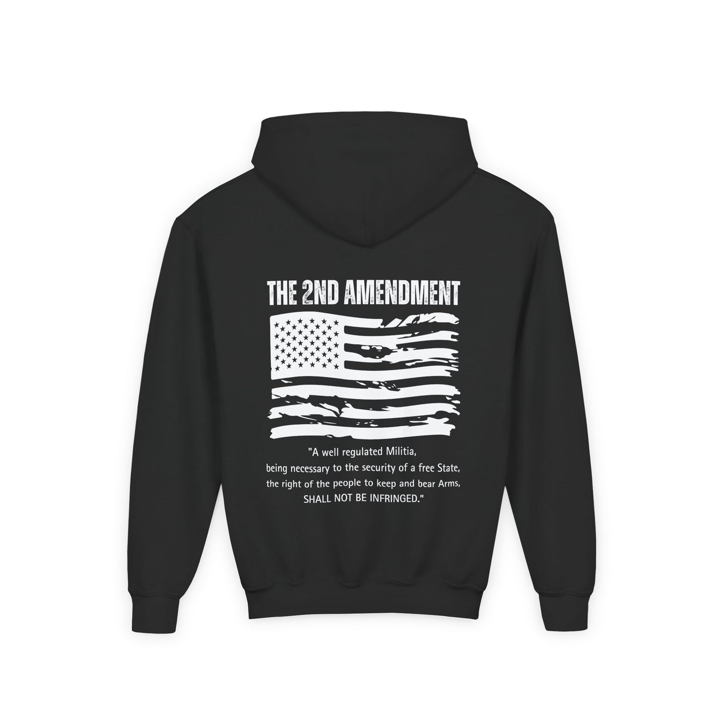 Youth 2nd Amendment Flag Design Hoodie, Kids 2A Sweatshirt, Gift for Teens, Patriotic Apparel, Flag Hoodie