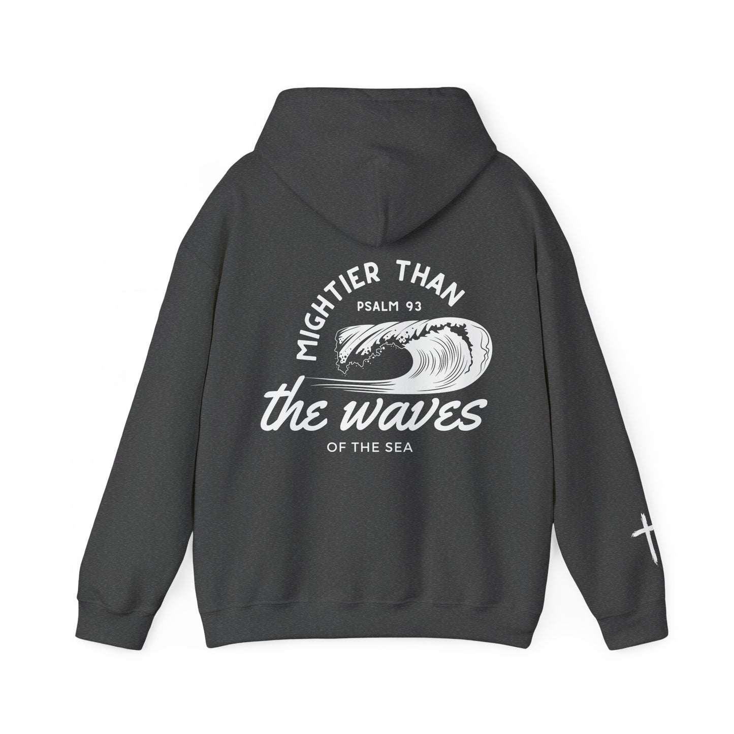 Faith-Inspired Psalm 93 Hooded Sweatshirt, 'Mightier Than The Waves Of The Sea' Cozy Hoodie, Christian Sweatshirt