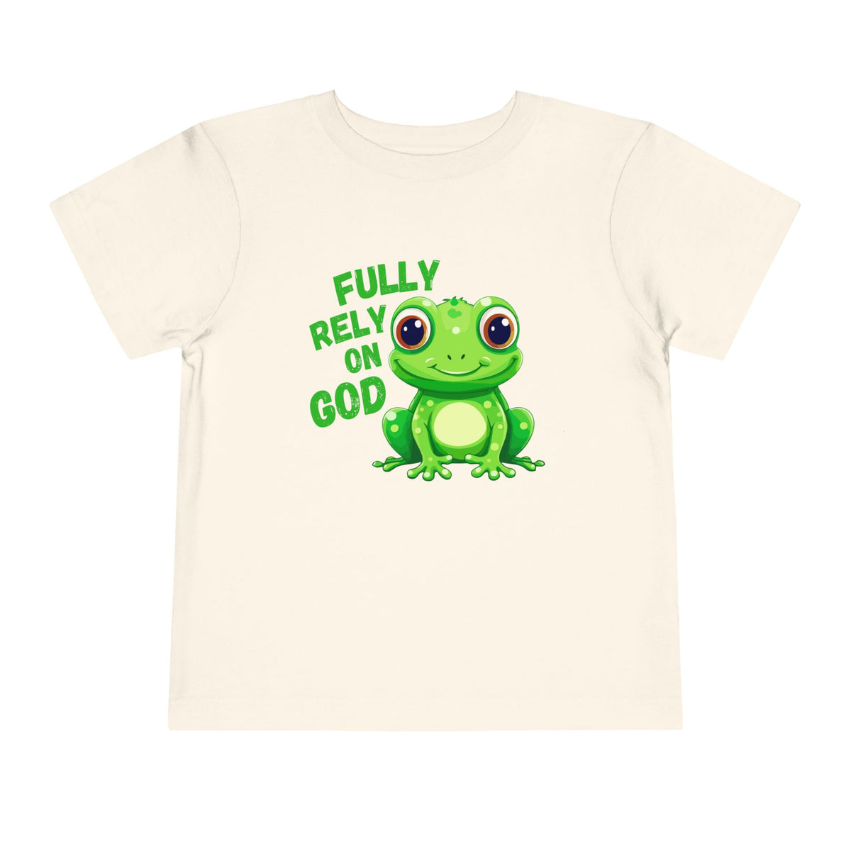 Full Rely On God Christian Toddler Tee, Frog Short Sleeve T-Shirt
