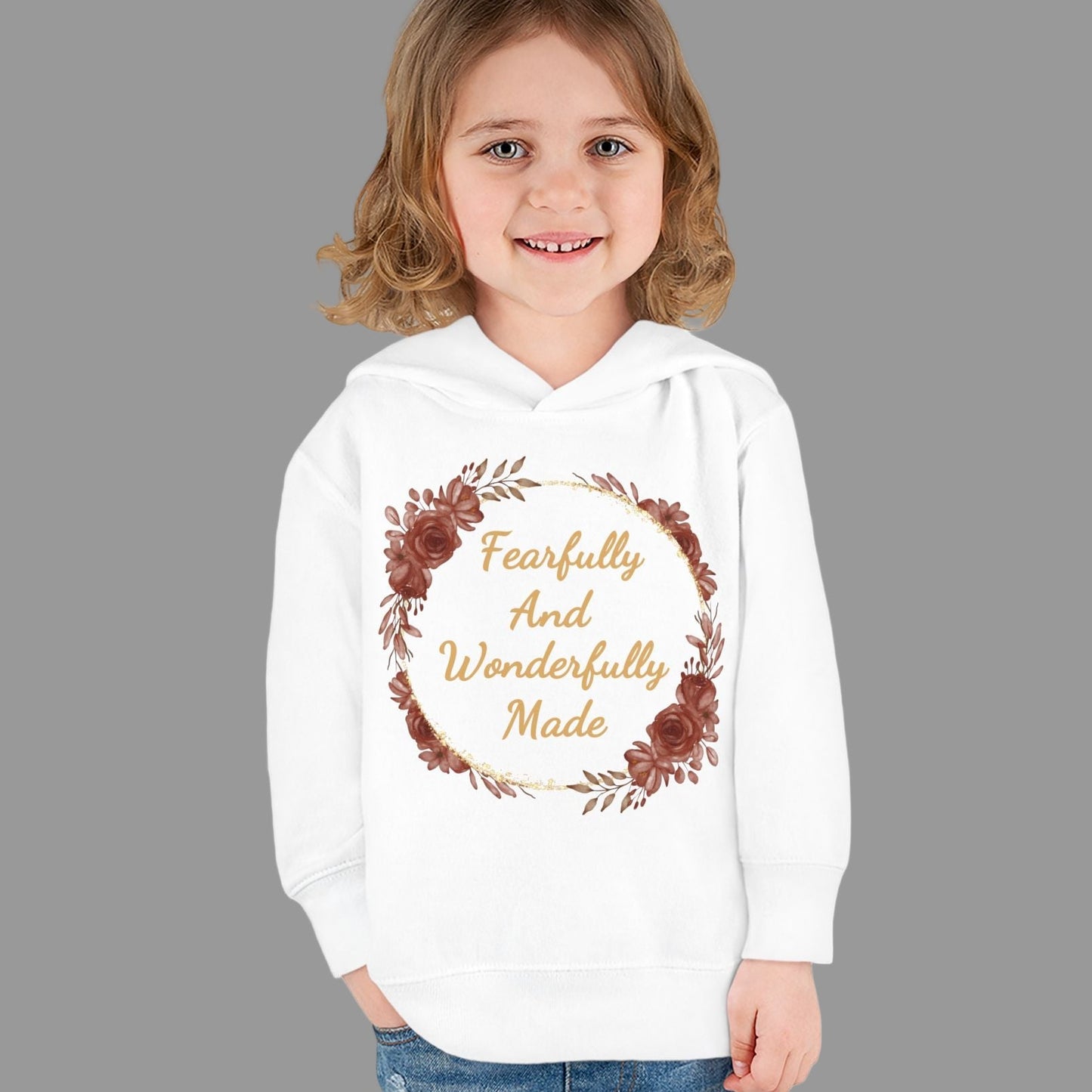 Toddler Fearfully And Wonderfully Made Hoodie, Toddler Bible Verse Hoodie, Christian Hooded SweatShirt For Toddler Girls