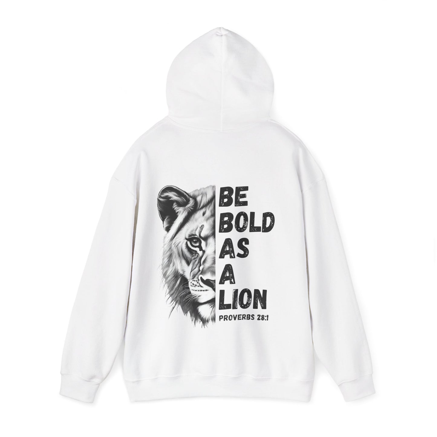 Be Bold As A Lion Christian Hoodie, Proverbs Bible Verse Hooded Sweatshirt, Lion Graphic Faith Based Sweatshirt
