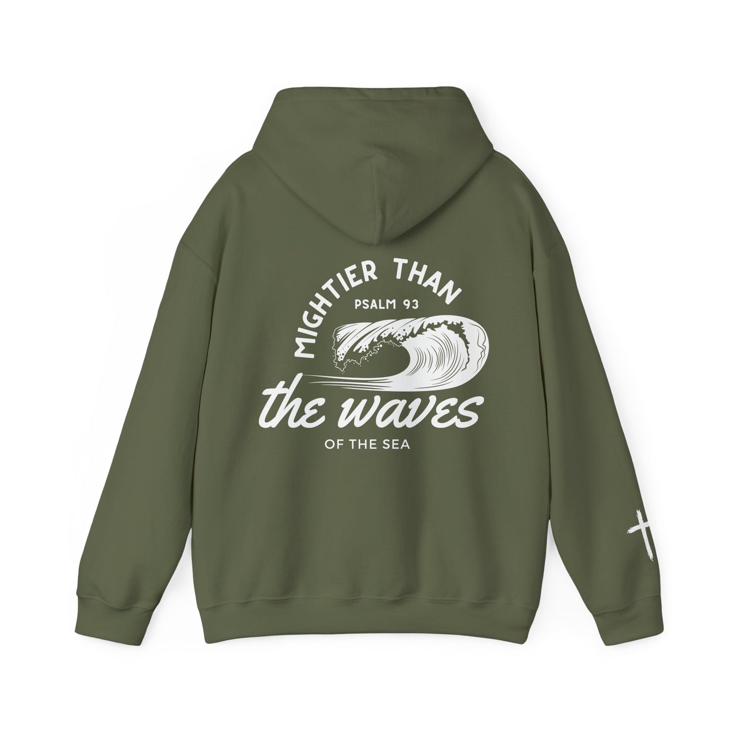 Faith-Inspired Psalm 93 Hooded Sweatshirt, 'Mightier Than The Waves Of The Sea' Cozy Hoodie, Christian Sweatshirt