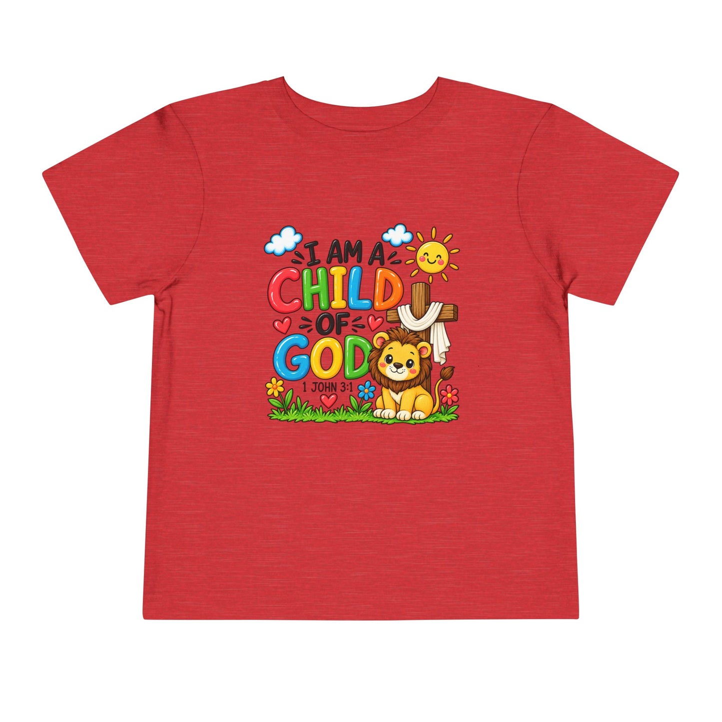 I Am a Child of God Toddler Christian T-Shirt | 1 John 3:1 Bible Verse Kids Tee | Faith-Based Toddler Shirt