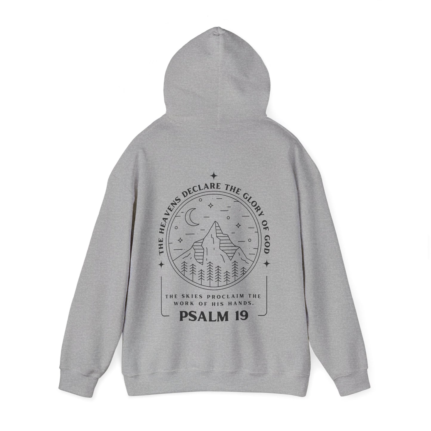 Psalm 19 Cozy Bible Verse Unisex Hoodie, Faith-Based Hooded Sweatshirt, God’s Glory Design, Spiritual Apparel