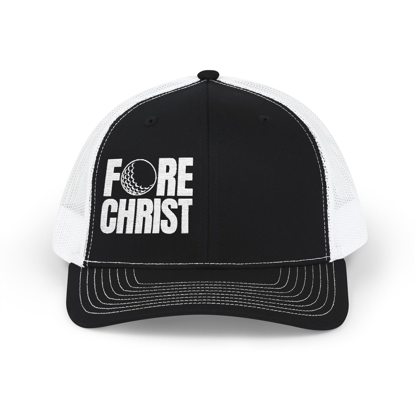 Fore Christ Trucker Hat For Golfers - Snapback Golf Hat for Christians
