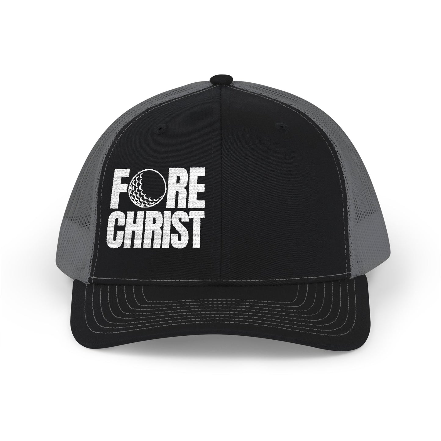 Fore Christ Trucker Hat For Golfers - Snapback Golf Hat for Christians
