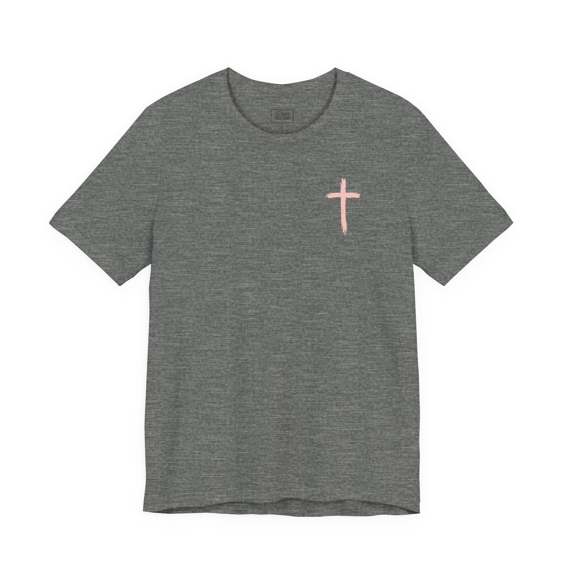 Unisex jersey short sleeve tee featuring floral design with Bible verse Luke 12:27 Christian inspirational shirt