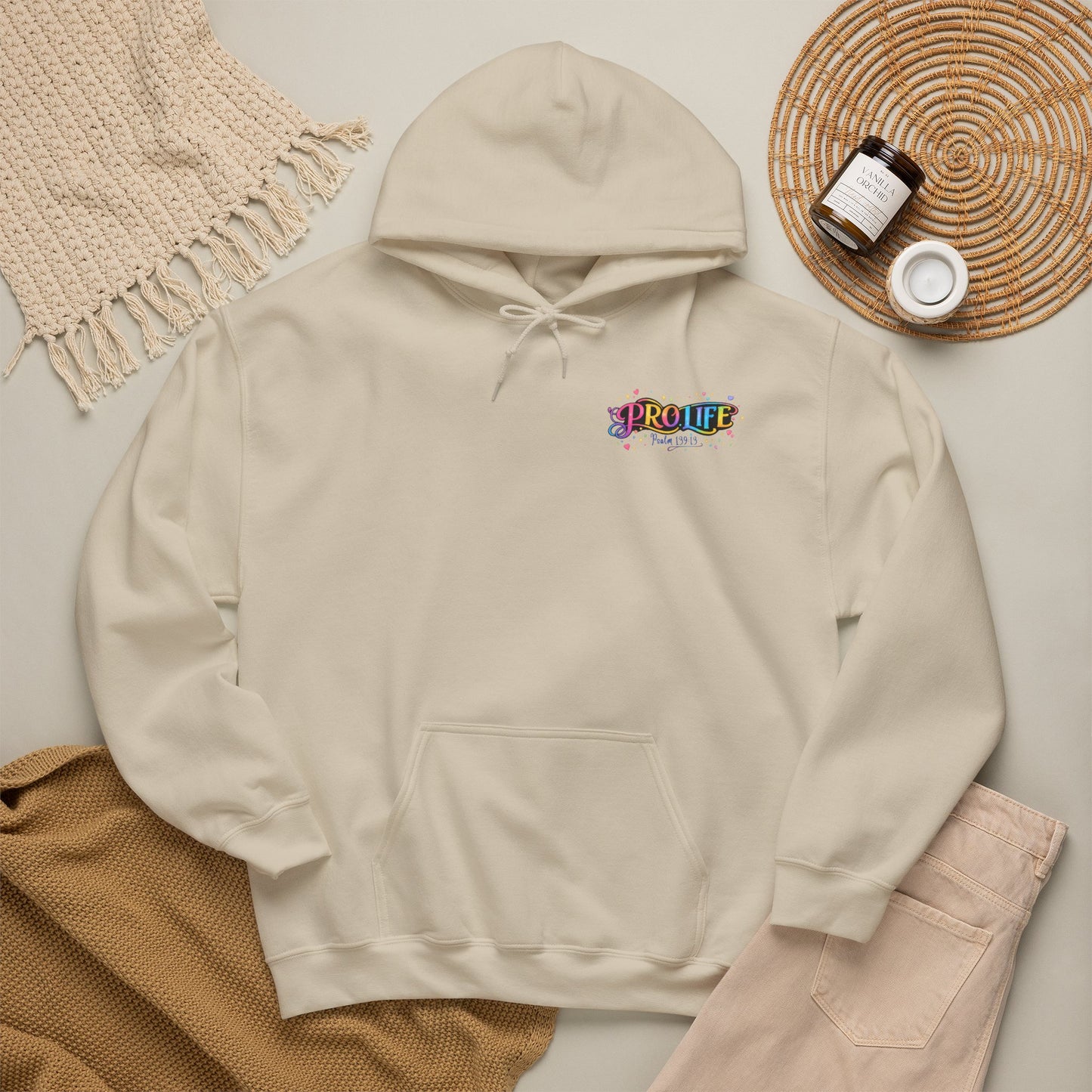 Pro-Life Christian Hoodie, Psalm 139 "You Knit Me Together" Heavy Blend Hooded Sweatshirt