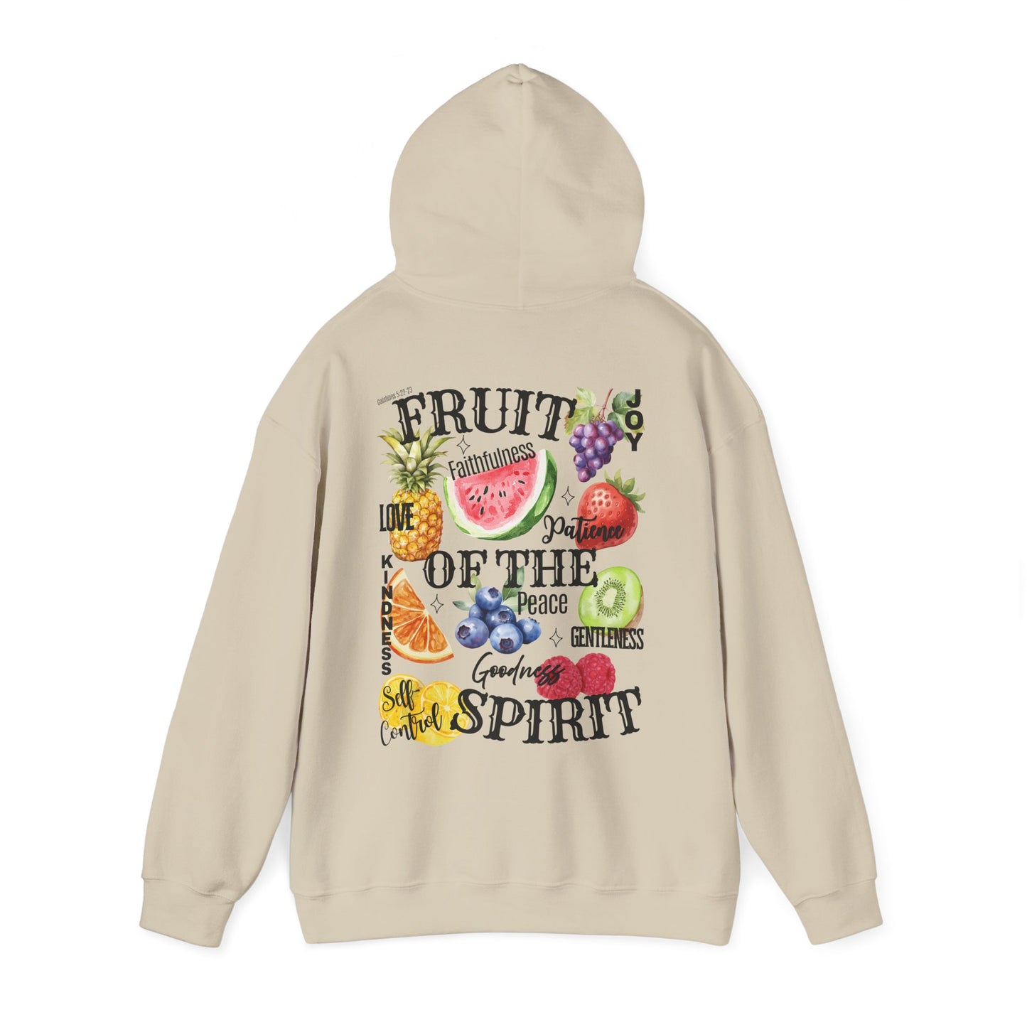 Fruit of the Spirit Christian Hoodie, Galatians 5:22-23 Heavy Blend Hooded Sweatshirt
