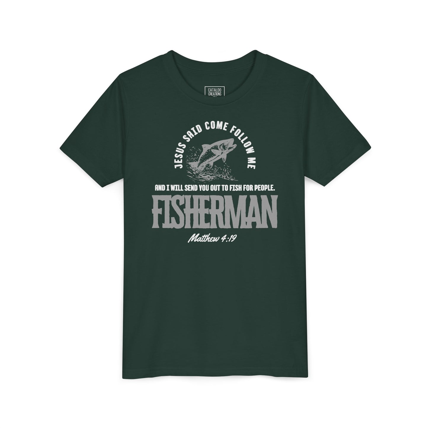 'Fisher Of Men' Fisherman Youth Short Sleeve Tee - Inspirational Jesus Design