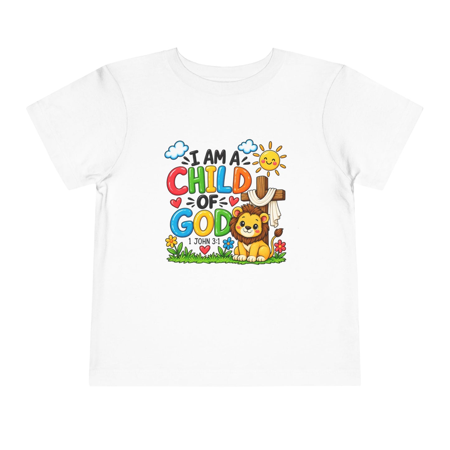 I Am a Child of God Toddler Christian T-Shirt | 1 John 3:1 Bible Verse Kids Tee | Faith-Based Toddler Shirt