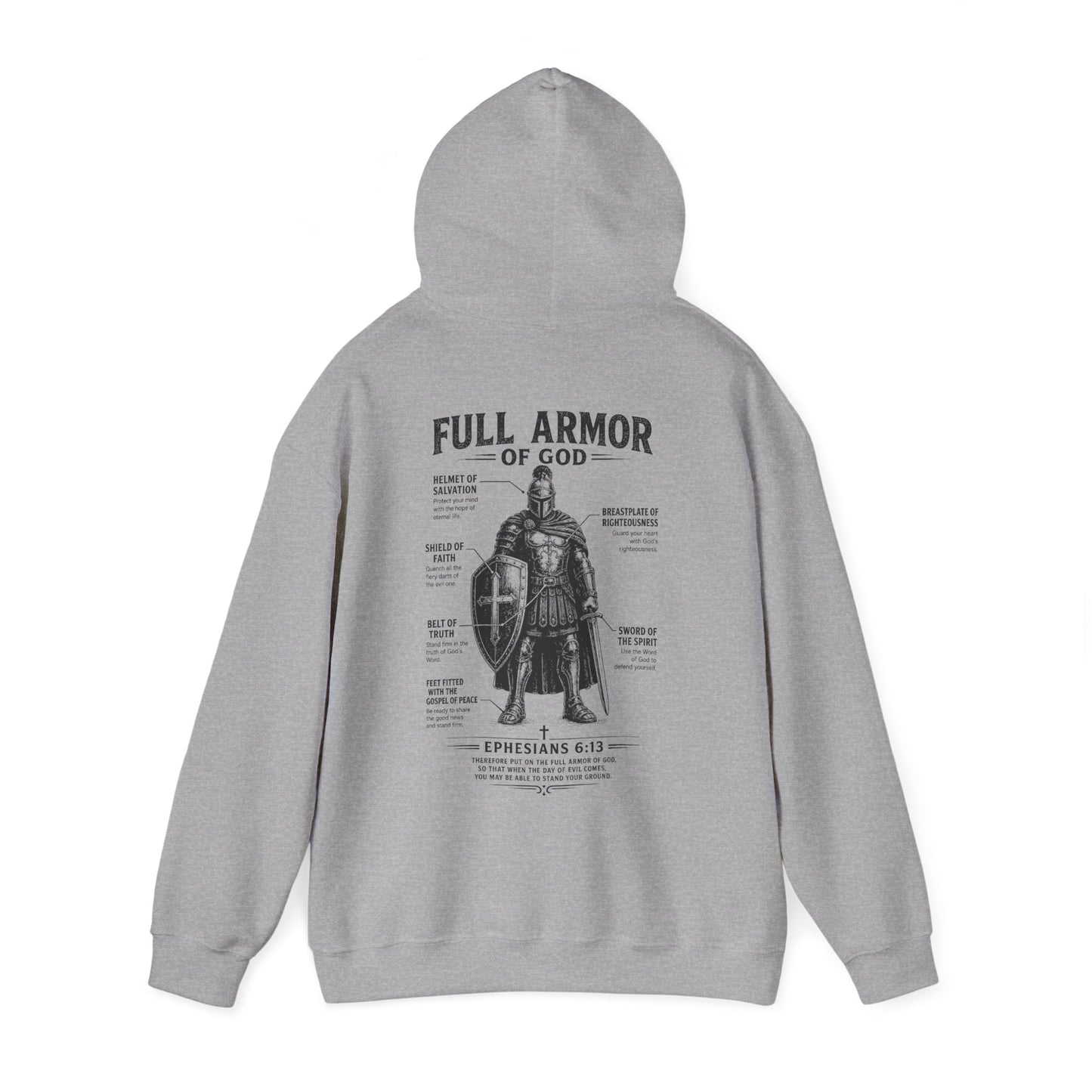 Armor of God Hoodie — Full Armor of God Ephesians 6:13 Christian Prayer Sweatshirt