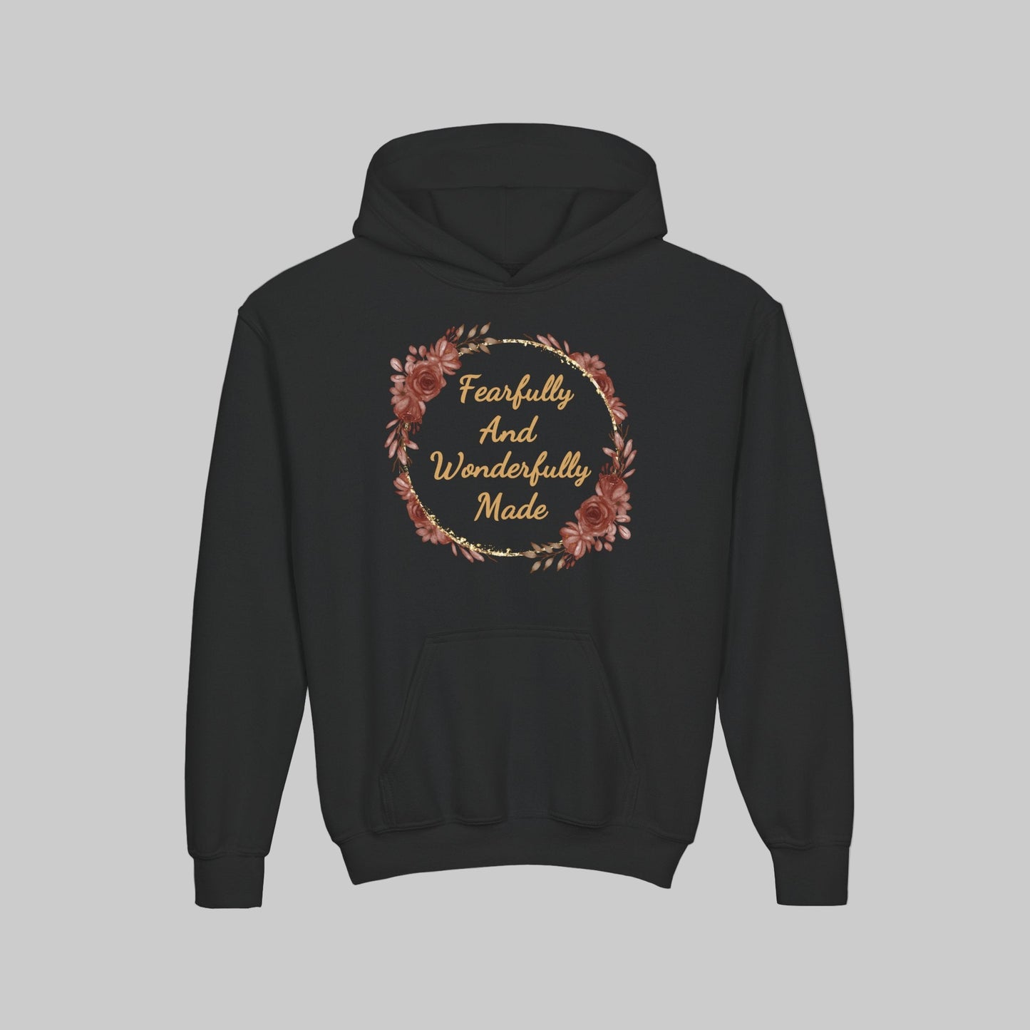Girls Fearfully and Wonderfully Made Youth Hoodie | Bible Verse Sweatshirt for Kids, Gifts for Teens Girls, Motivational Christian Apparel