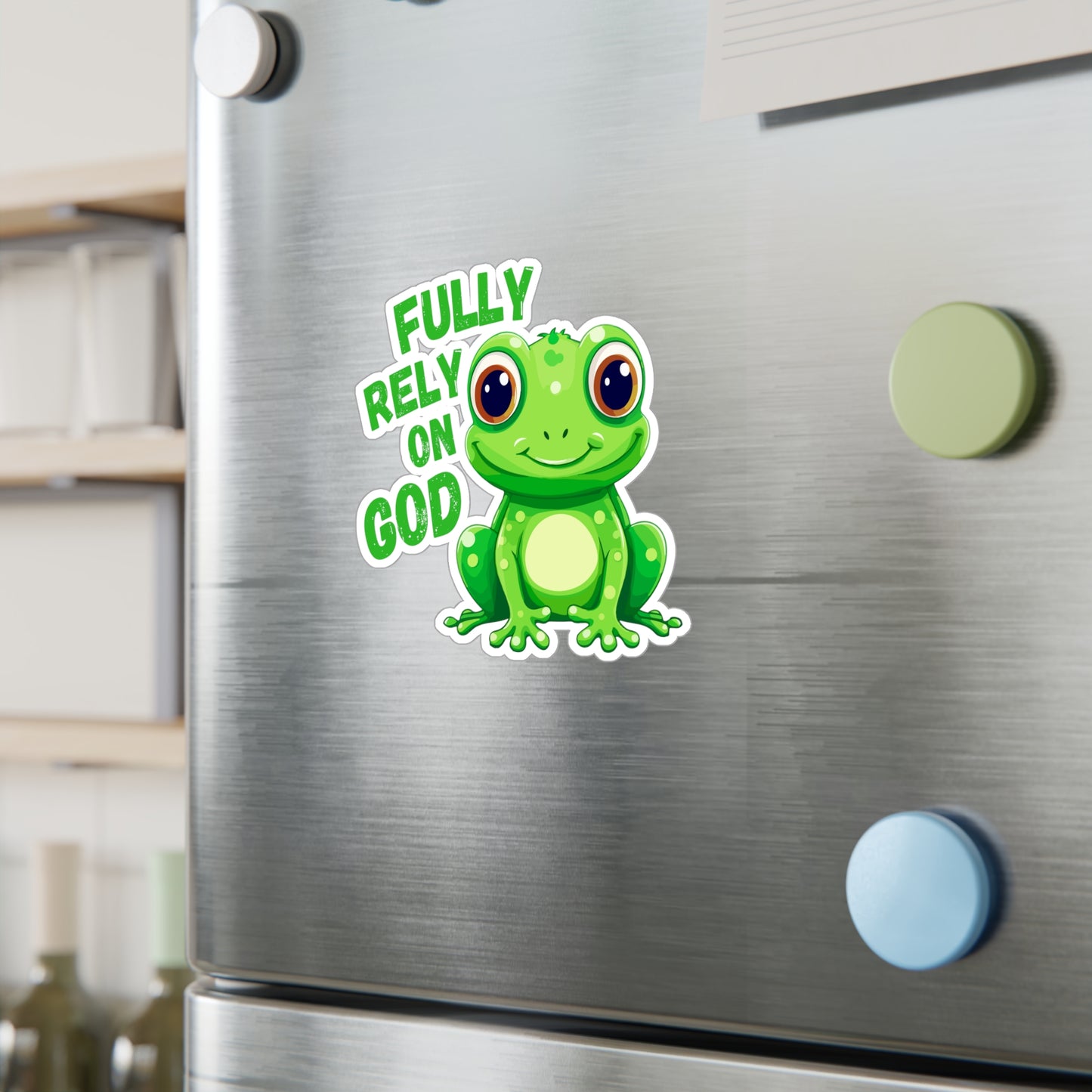 FROG Sticker, Fully Rely On God Christian Sticker Decal, Frog Laptop Sticker, Nature Aesthetic, Gift for Faith Lovers