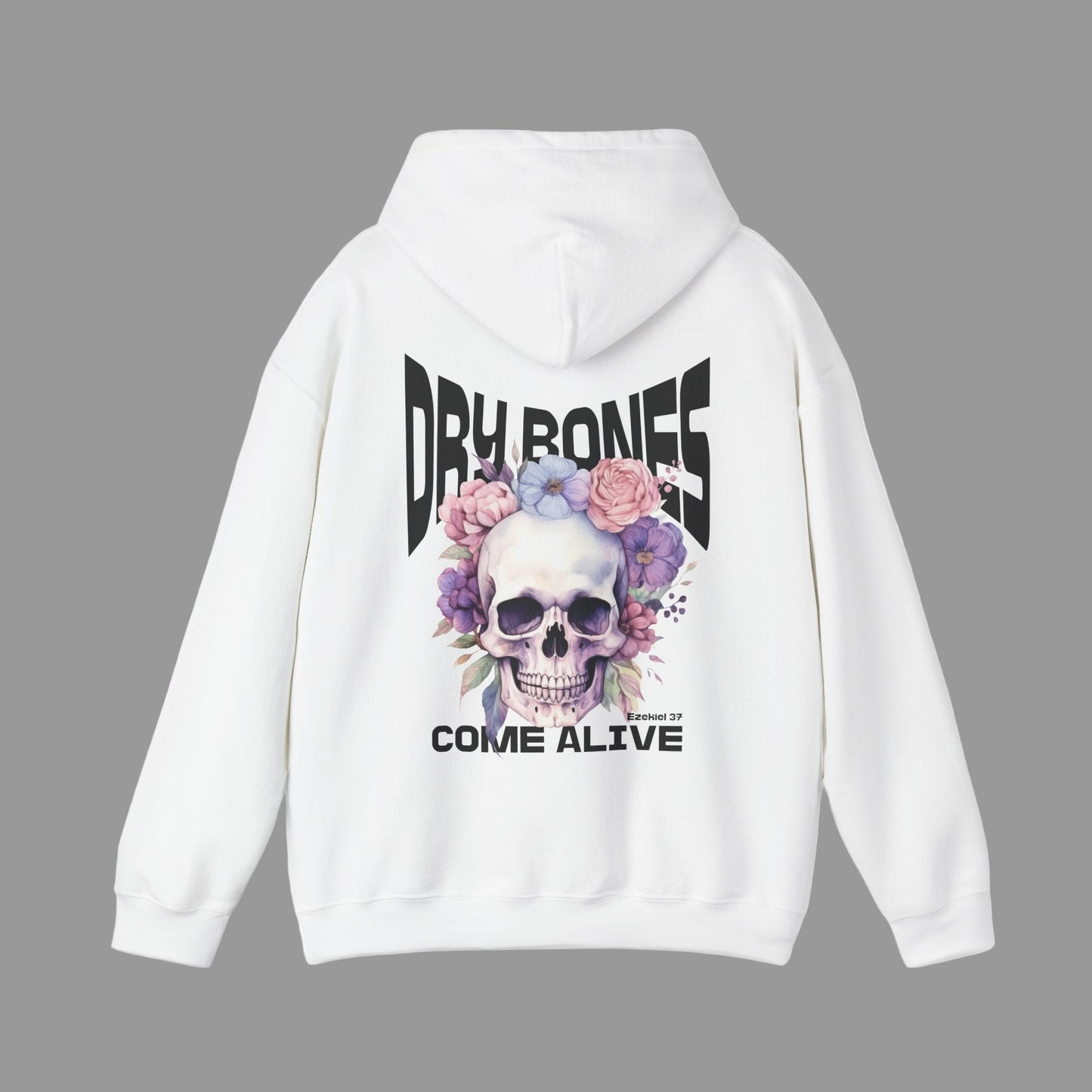 Dry Bones Come Alive Funky Christian Hoodie, Ezekiel 37 Bible Verse Skull Hooded Sweatshirt, Christian Graphic Hoodie