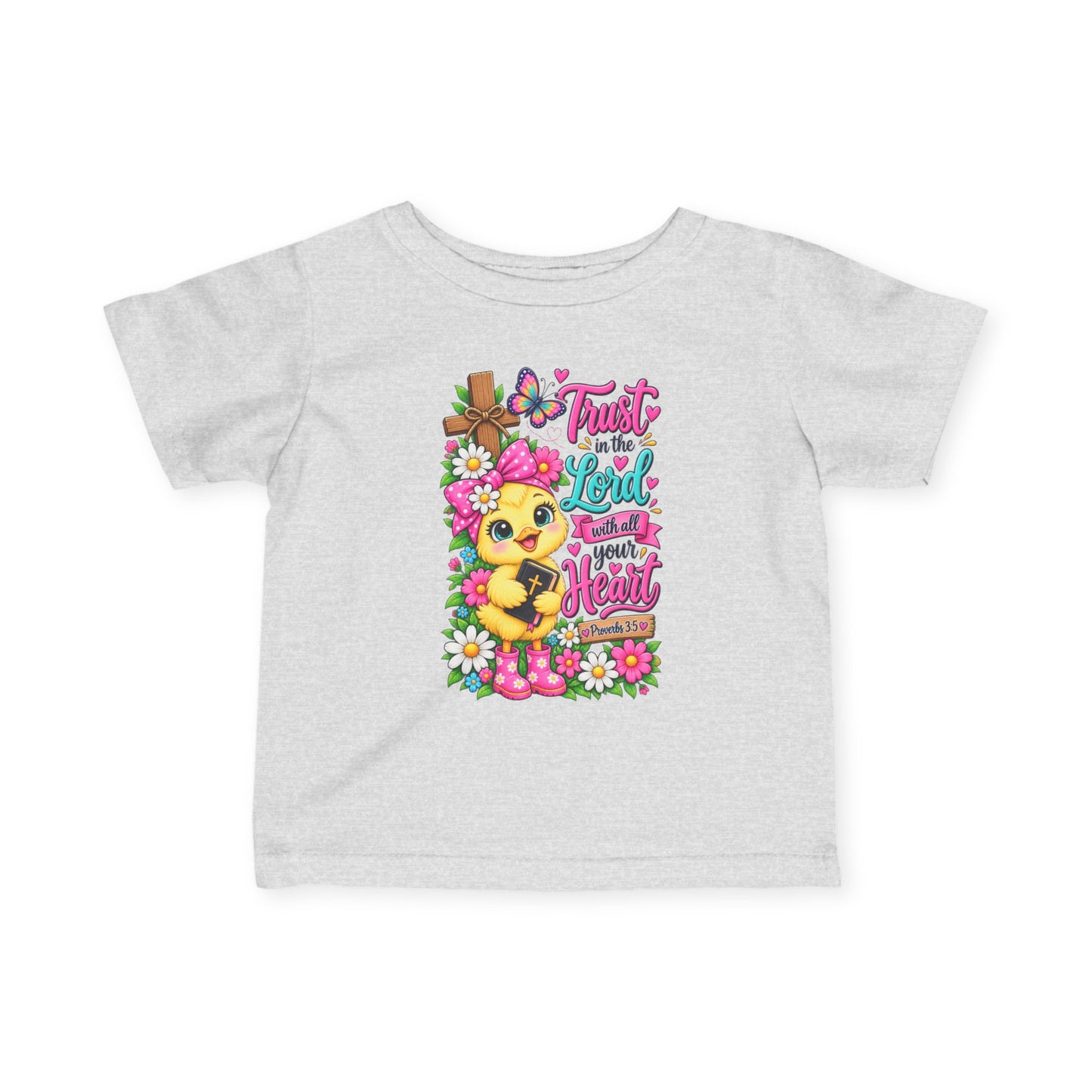 Trust in the Lord Infant Girl Christian Tee | Proverbs 3:5 Baby T-Shirt | Cute Faith-Based Baby Gift