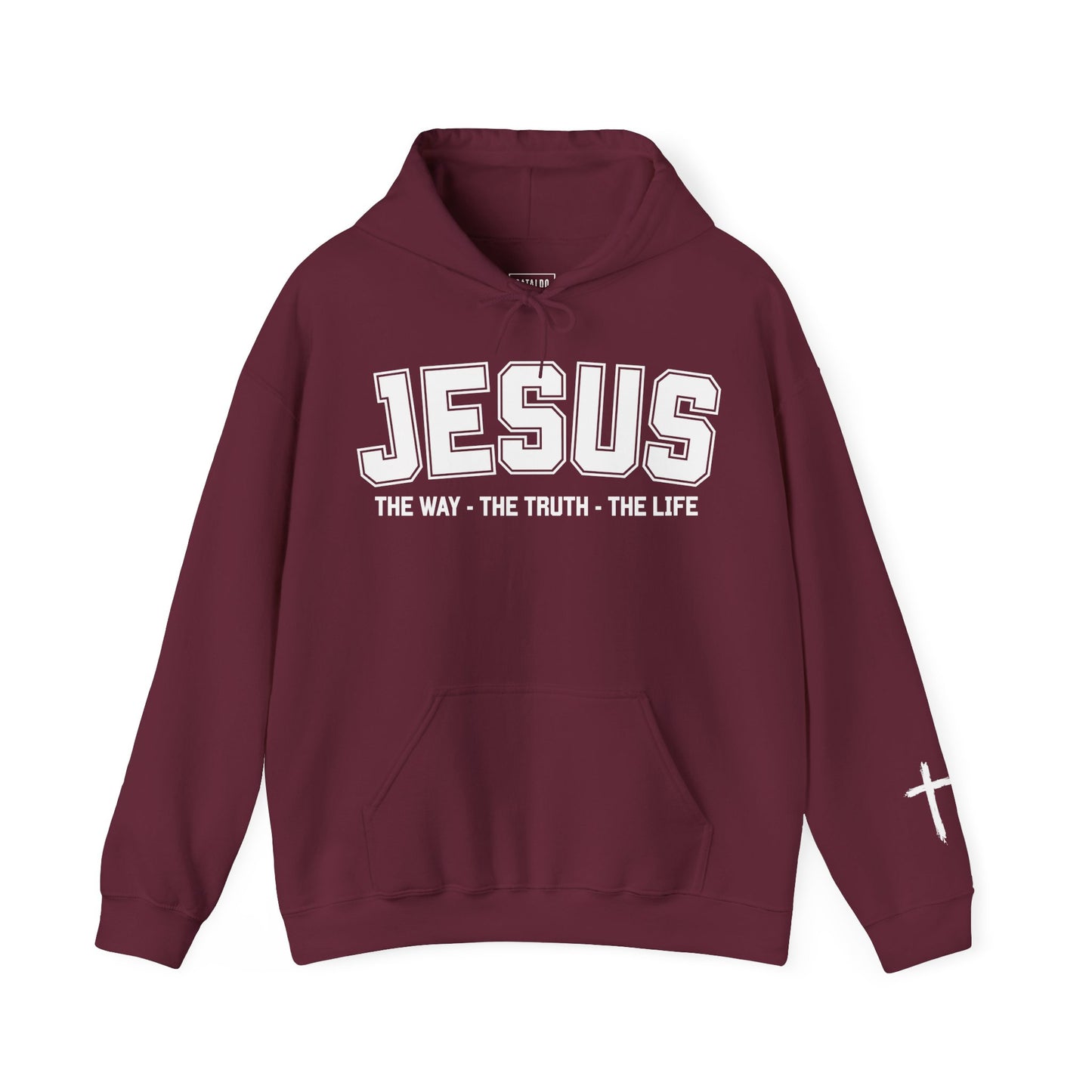 Jesus The Way The Truth The Life Inspirational Hoodie for Faithful Individuals, Religious Gift, Christian Apparel, Spiritual Wear