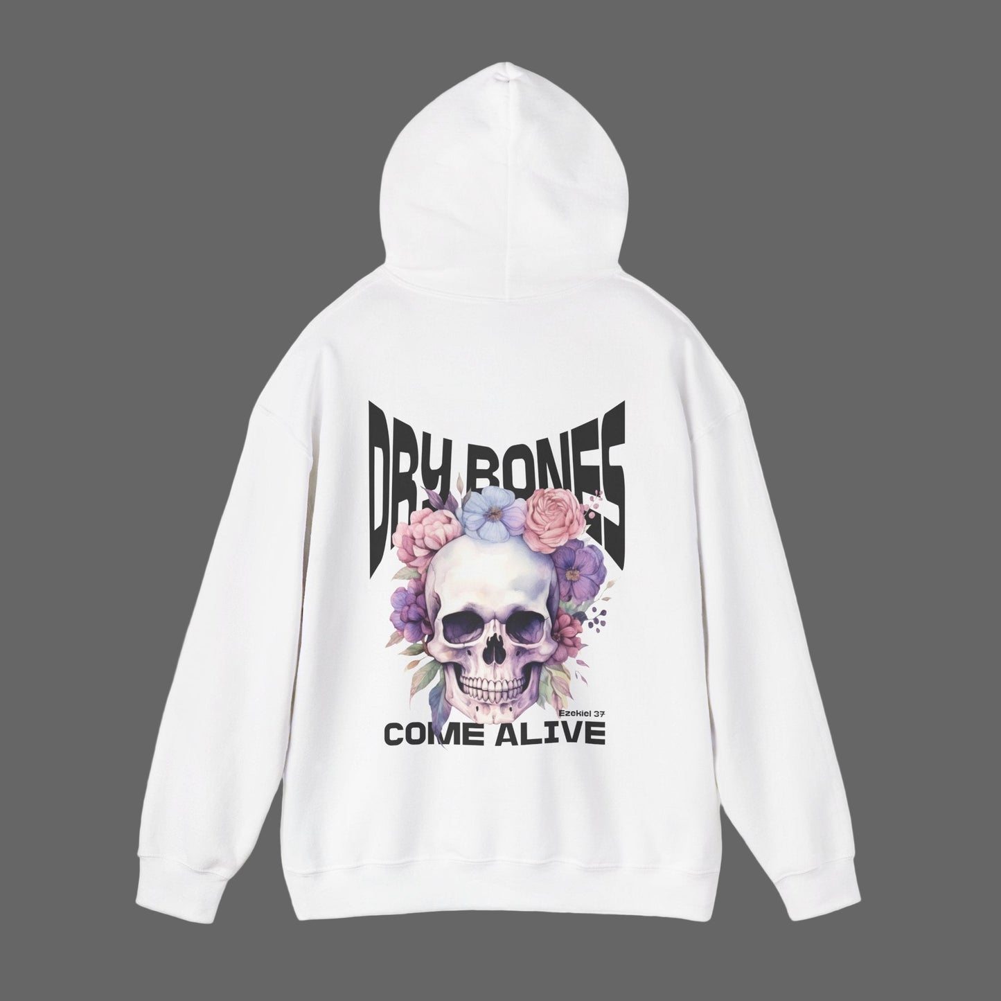 Dry Bones Come Alive Funky Christian Hoodie, Ezekiel 37 Bible Verse Skull Hooded Sweatshirt, Christian Graphic Hoodie