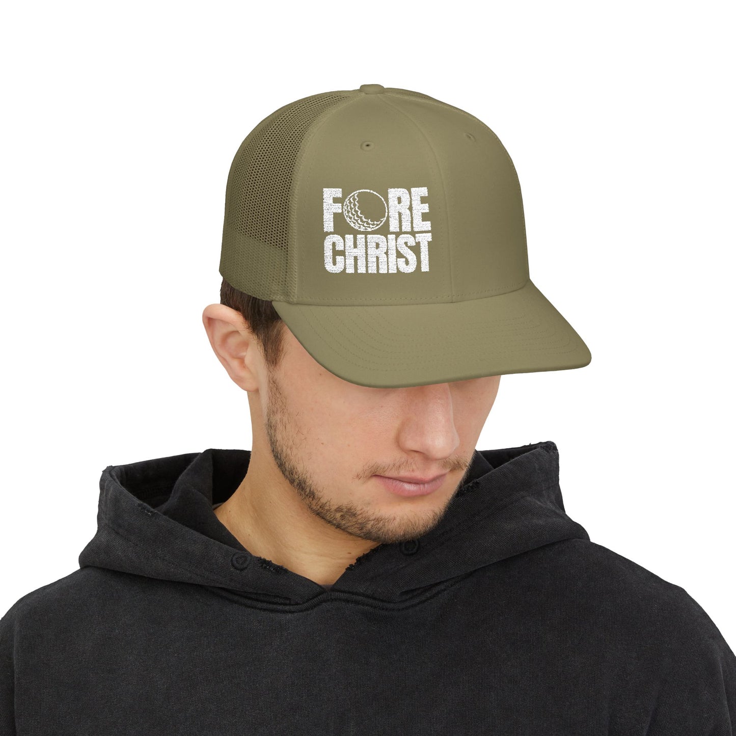 Fore Christ Trucker Hat For Golfers - Snapback Golf Hat for Christians