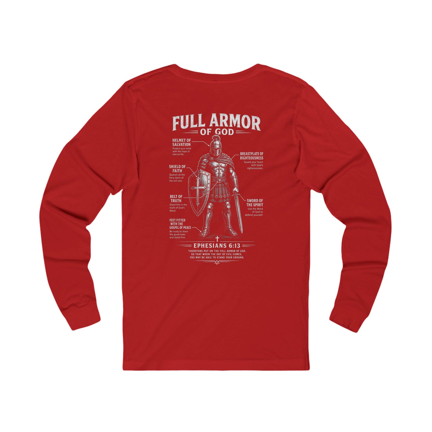 Full Armor of God Long Sleeve Tee — Christian Faith Scripture Shirt (Ephesians 6:13)