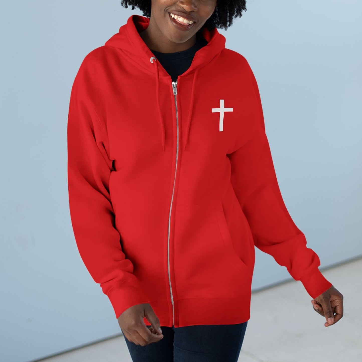 Jesus The Way The Truth The Life Christian Zip-Up Hoodie, Faith Apparel, Gift for Believers, Cozy Church Wear