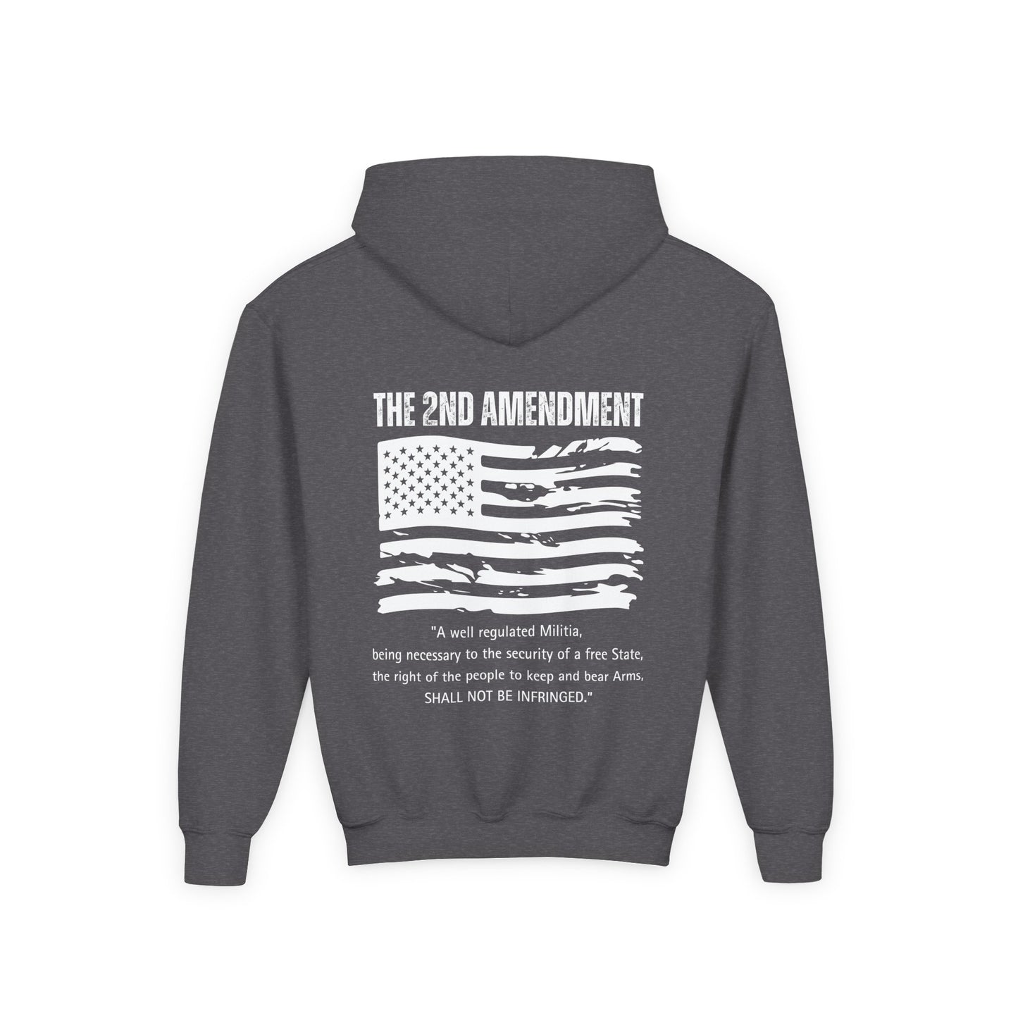 Youth 2nd Amendment Flag Design Hoodie, Kids 2A Sweatshirt, Gift for Teens, Patriotic Apparel, Flag Hoodie