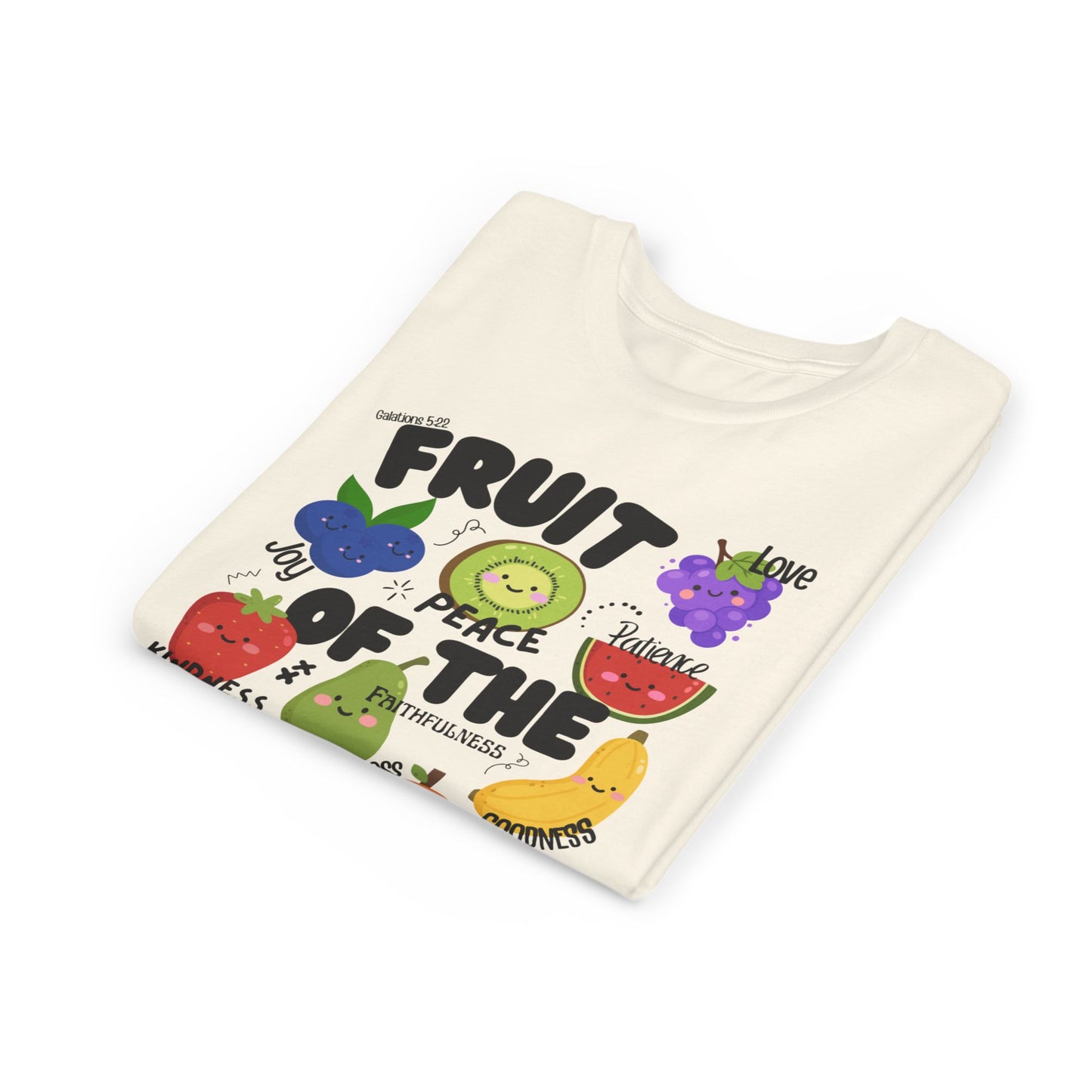 Kids Fruit of the Spirit Christian T-Shirt, Galatians 5:22-23 Youth Bible Verse Tee