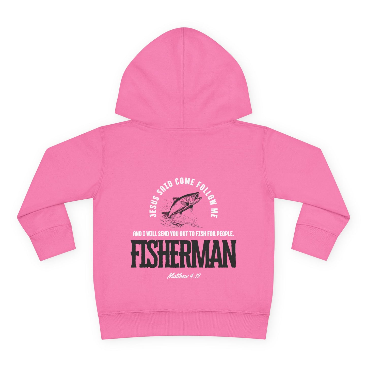 Toddler Christian Fleece Hoodie - Jesus Fisherman Design, Cute Kids Sweatshirt, Religious Baby Gift, Faith Hoodie