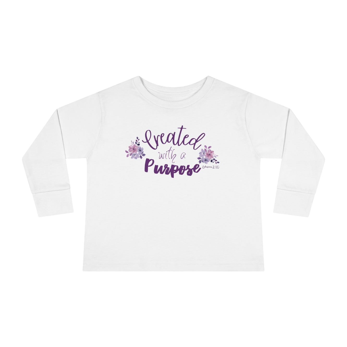 Christian Toddler Long Sleeve T-Shirt. Created With A Purpose Tee