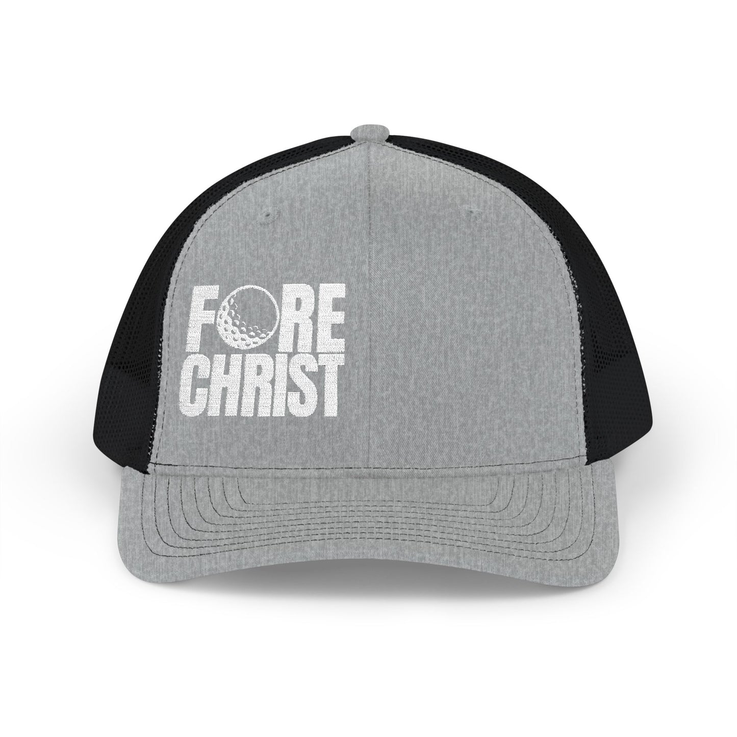 FORE CHRIST Snapback Trucker Cap - Stylish Golf Hat for Faith & Sport Enthusiasts
