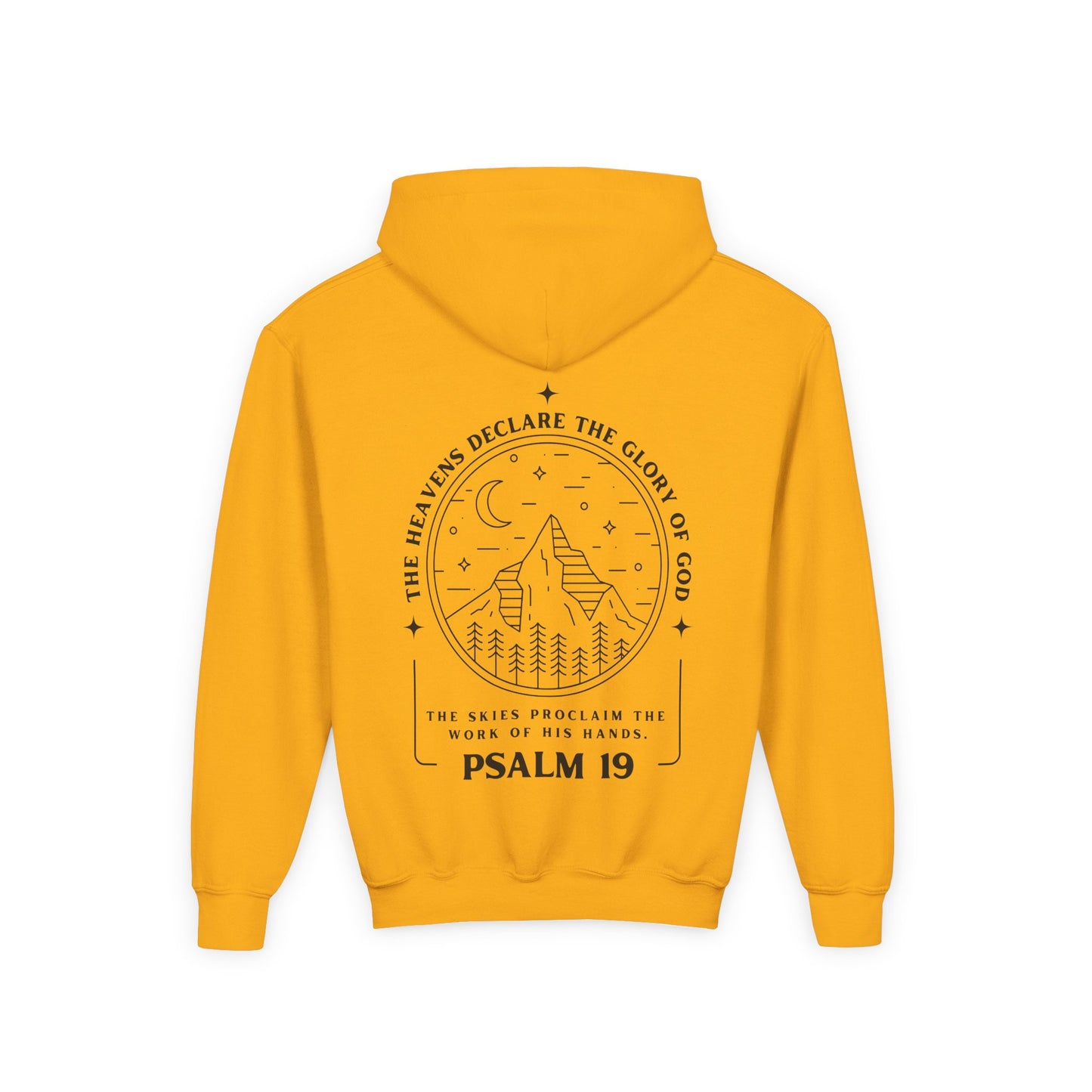 Youth Psalm 19 Hooded Sweatshirt, Cozy Kids Christian Apparel, 'The Heavens Declare The Glory Of God' Teen Bible Verse Hoodie