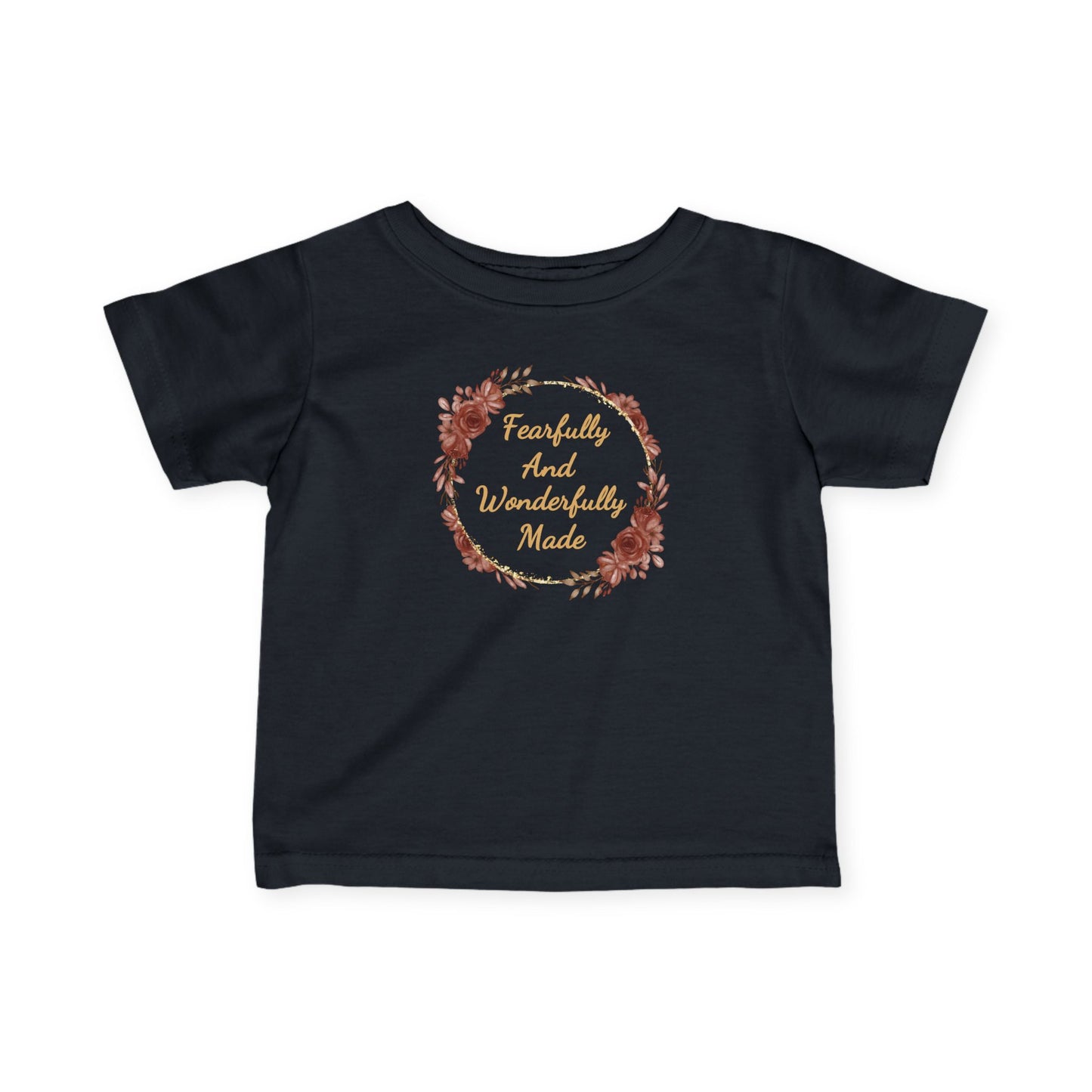 Fearfully and Wonderfully Made Infant Girl Christian T-Shirt | Psalm 139:14 Baby Girl Tee | Faith-Based Toddler Shirt | Christian Baby Gift