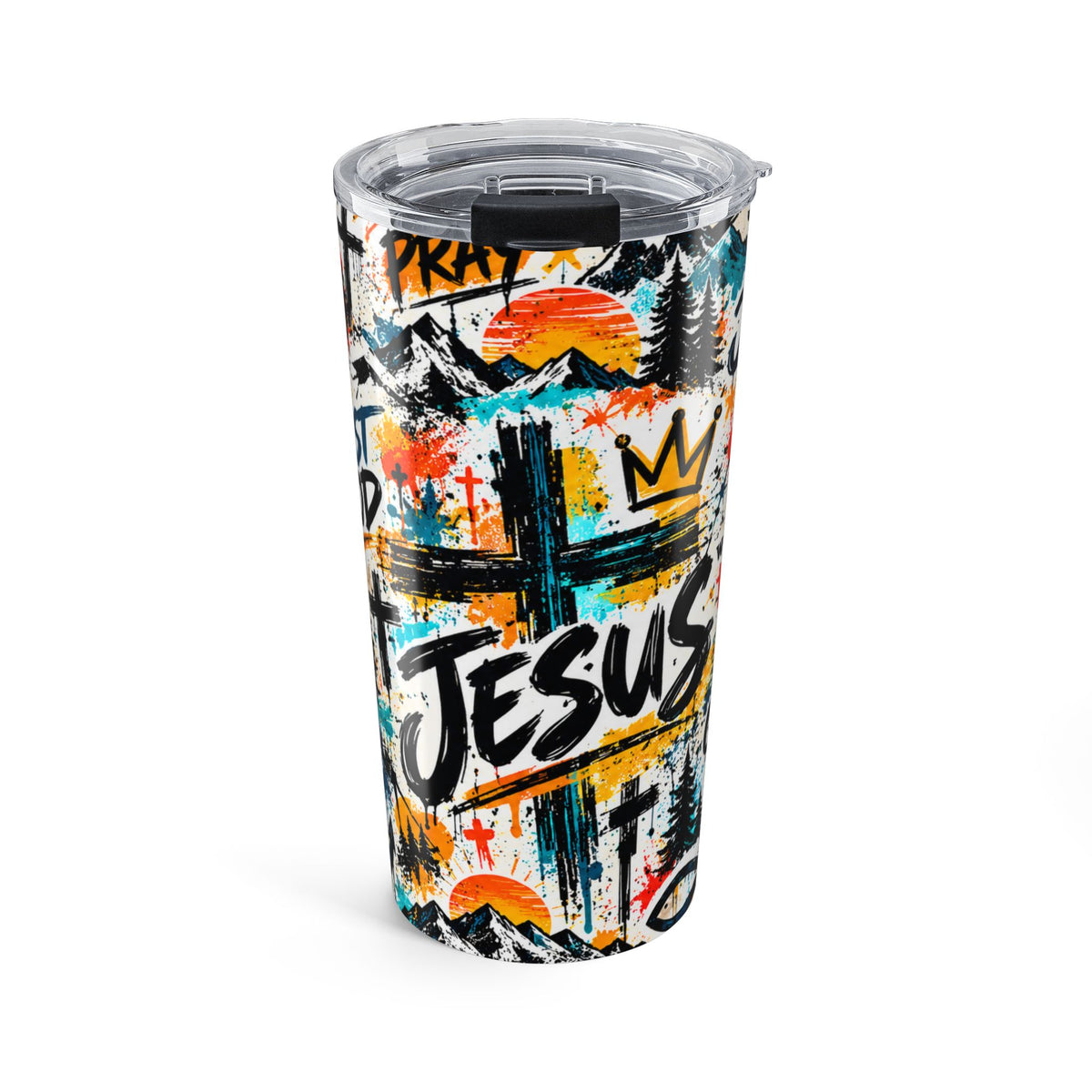 Jesus Christian 20oz Tumbler | Colorful Graffiti Faith-Inspired Stainless Steel Travel Cup