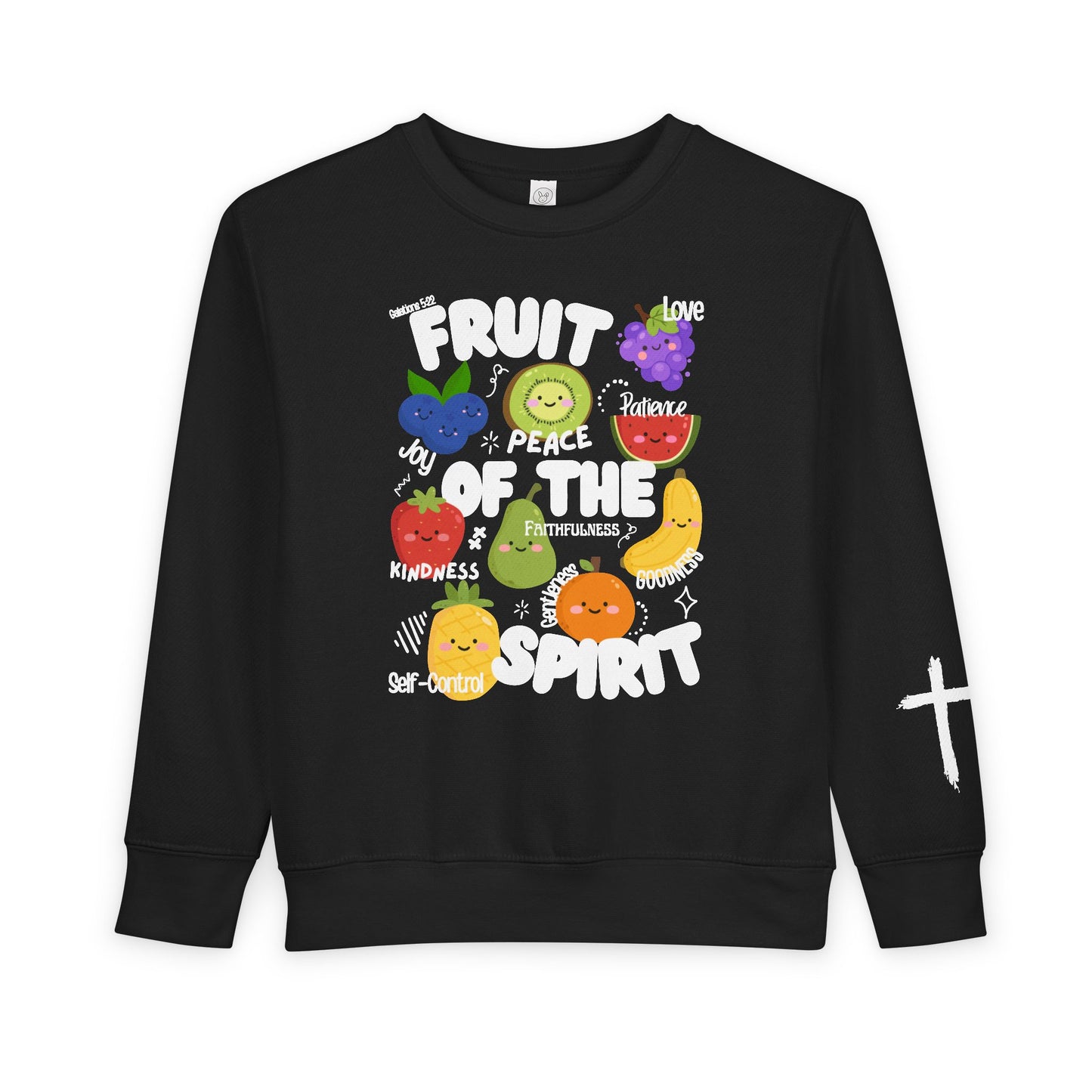 Toddler Fruit of the Spirit Christian Sweatshirt | Galatians 5:22–23 Bible Verse Crewneck