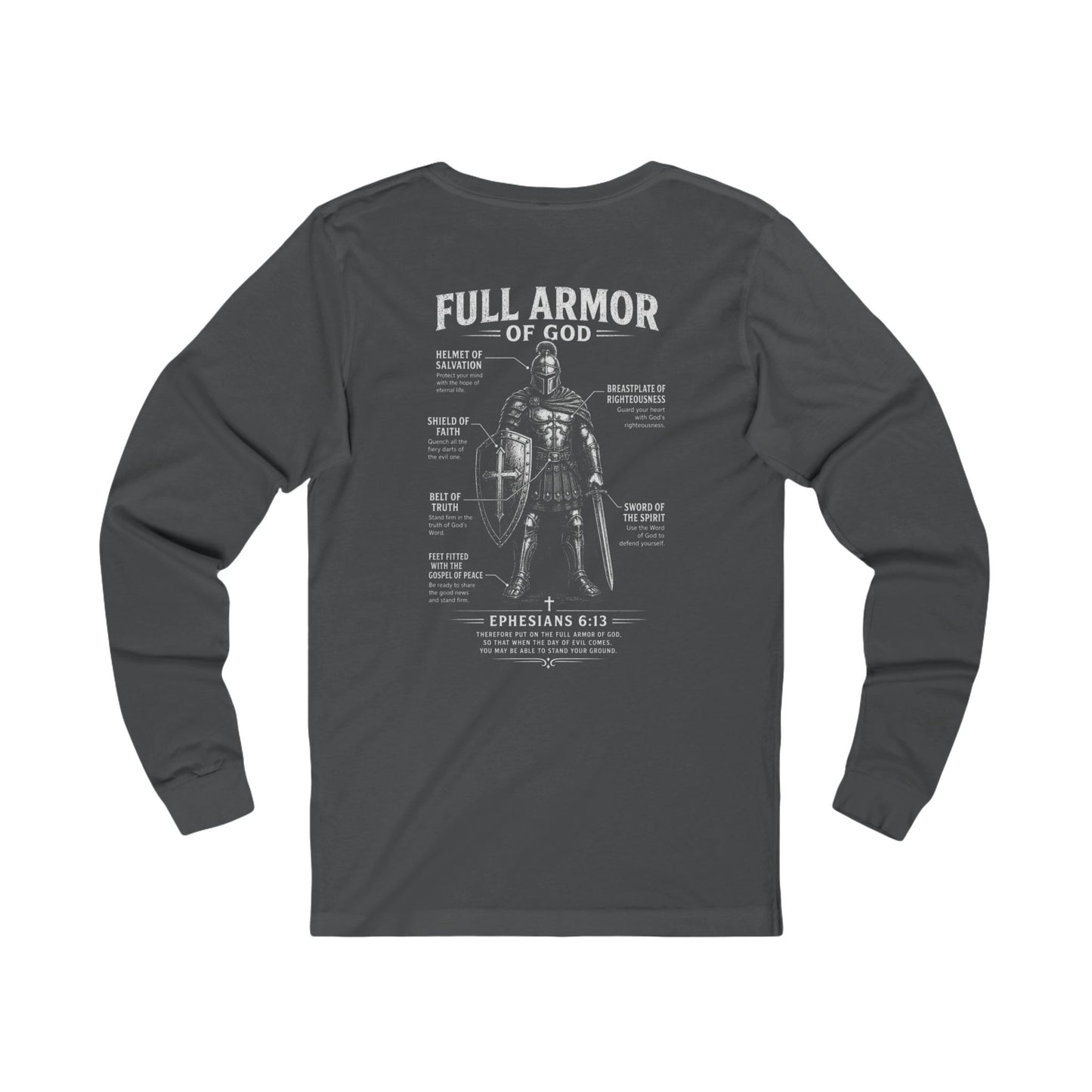 Full Armor of God Long Sleeve Tee — Christian Faith Scripture Shirt (Ephesians 6:13)