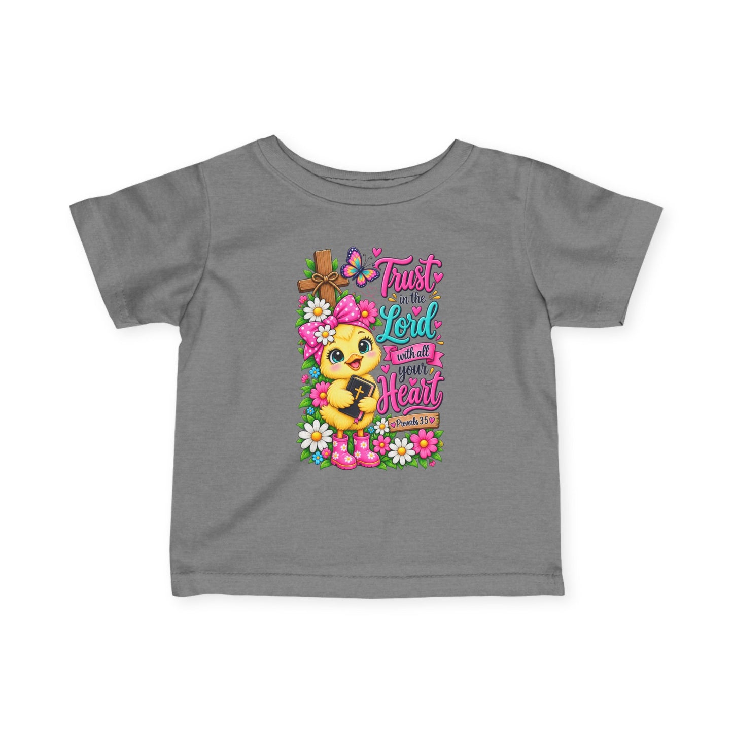 Trust in the Lord Infant Girl Christian Tee | Proverbs 3:5 Baby T-Shirt | Cute Faith-Based Baby Gift