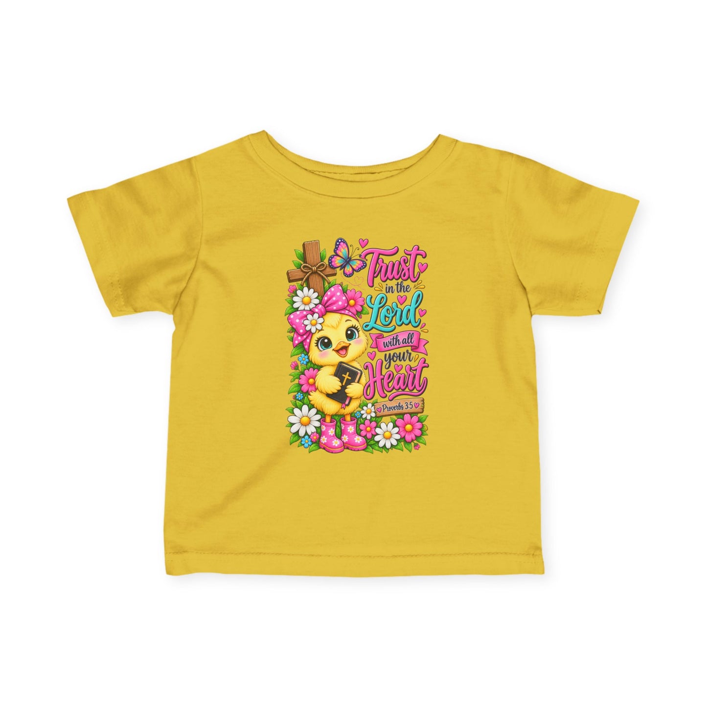 Trust in the Lord Infant Girl Christian Tee | Proverbs 3:5 Baby T-Shirt | Cute Faith-Based Baby Gift
