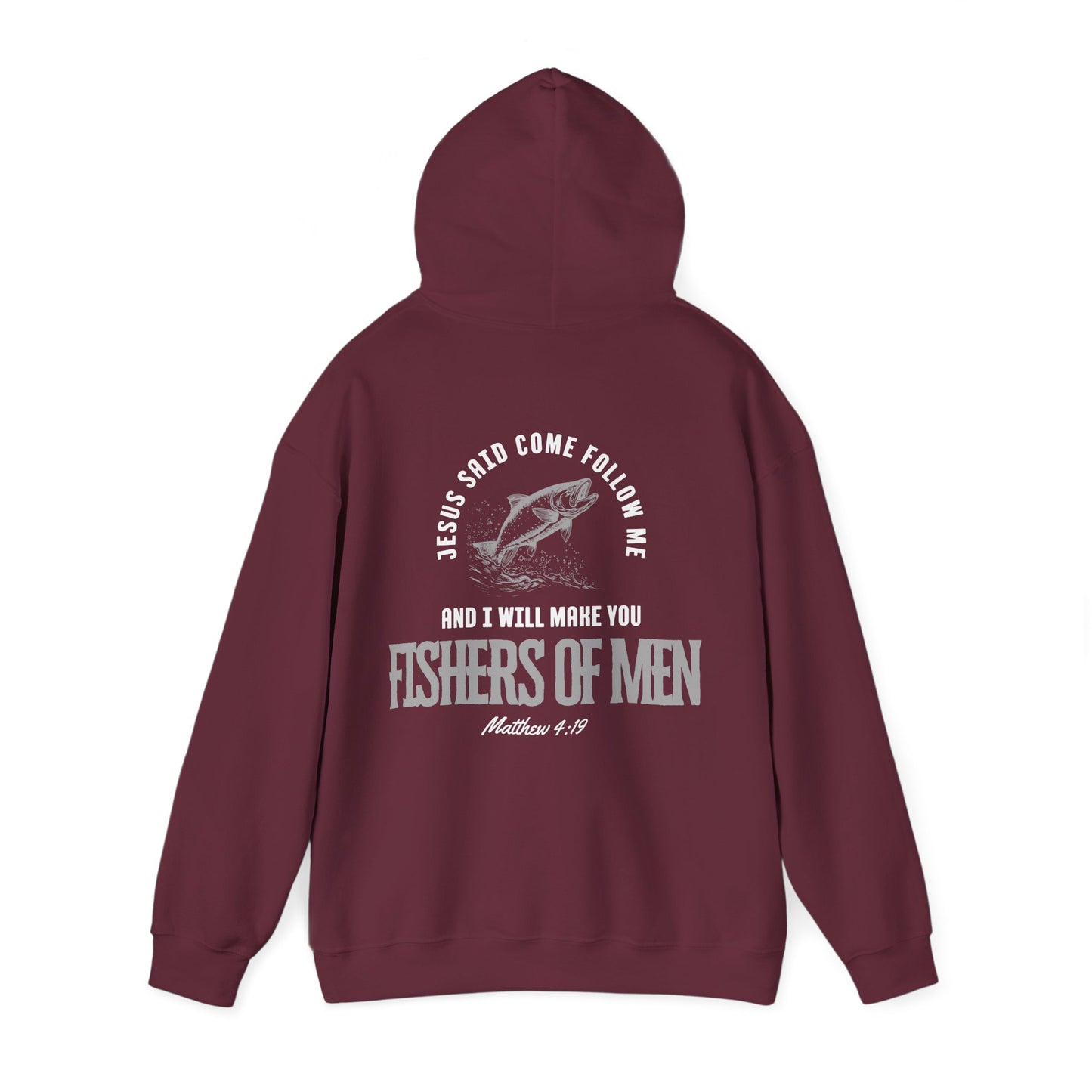 Fishers Of Men Scripture Hooded Sweatshirt, Heavyweight Jesus Inspired Bible Verse Hoodie