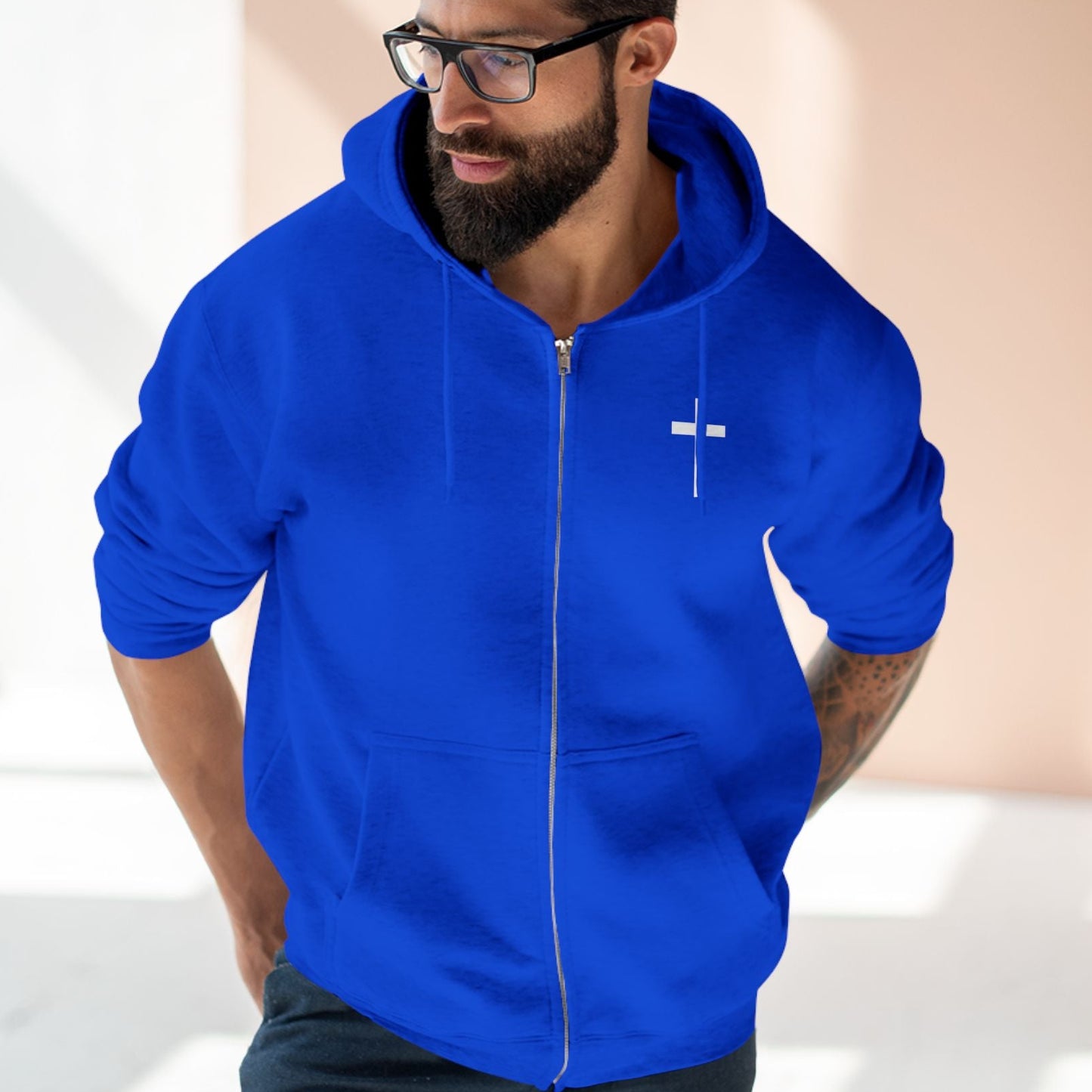 Jesus The Way The Truth The Life Christian Zip-Up Hoodie, Faith Apparel, Gift for Believers, Cozy Church Wear