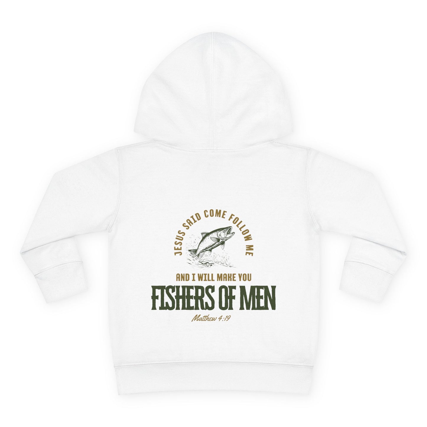 Toddler Fisher Of Men Hoodie,  Jesus Scripture Fisherman Hooded Sweatshirt For Small Children