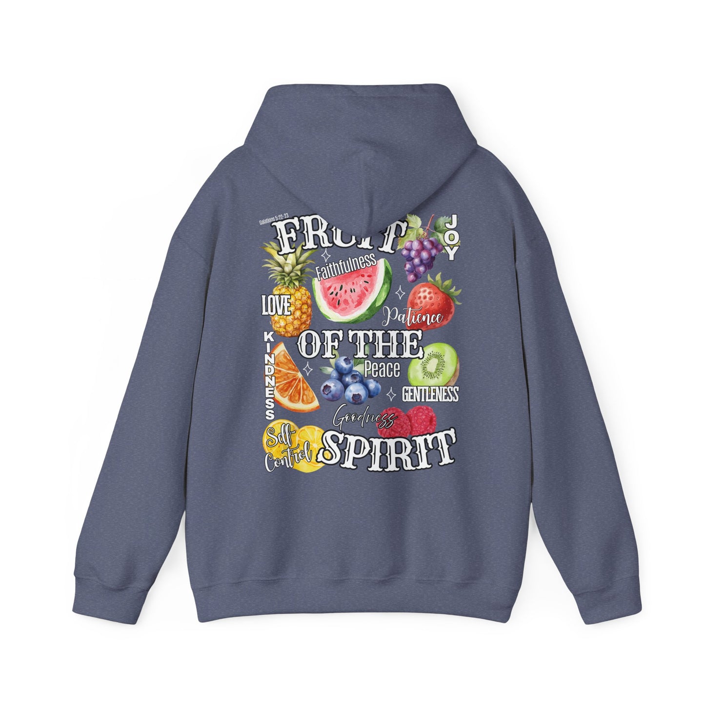 Fruit of the Spirit Christian Hoodie, Galatians 5:22-23 Heavy Blend Hooded Sweatshirt