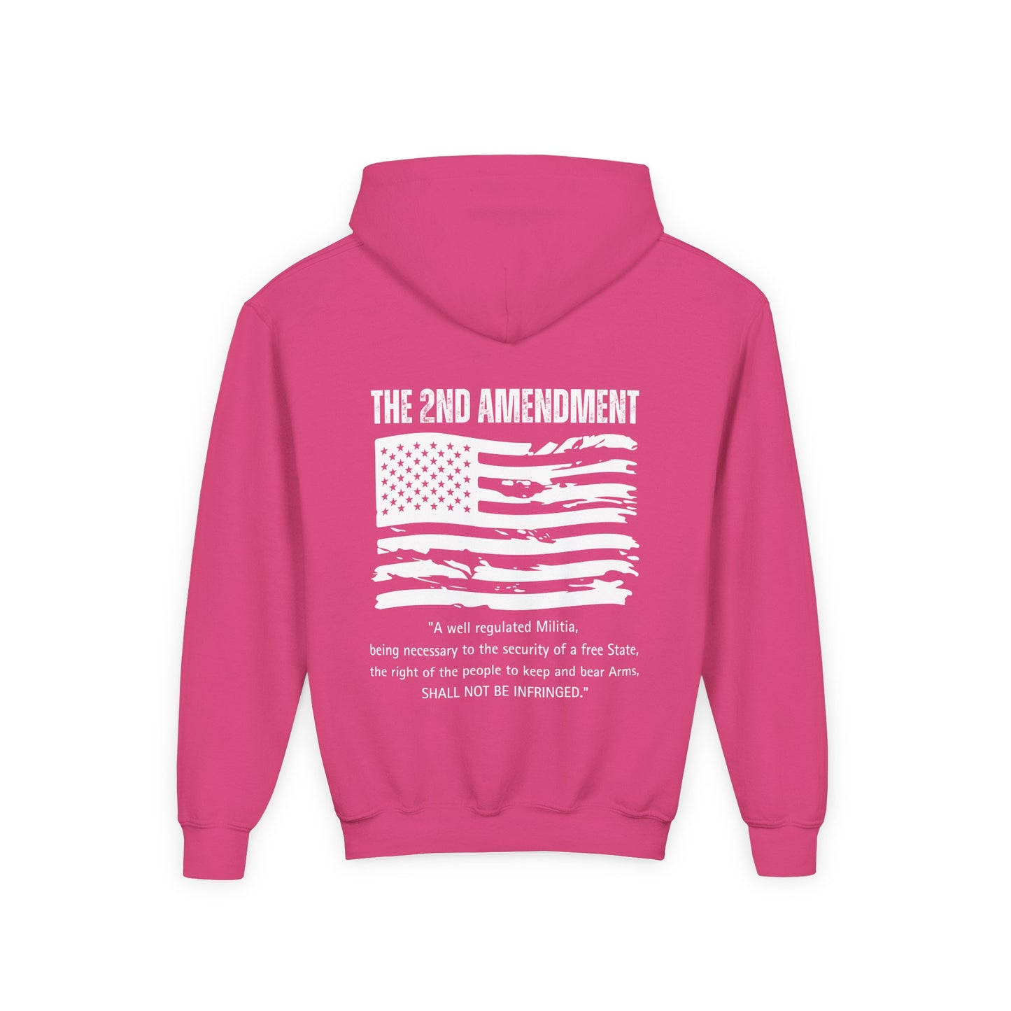 Youth 2nd Amendment Flag Design Hoodie, Kids 2A Sweatshirt, Gift for Teens, Patriotic Apparel, Flag Hoodie