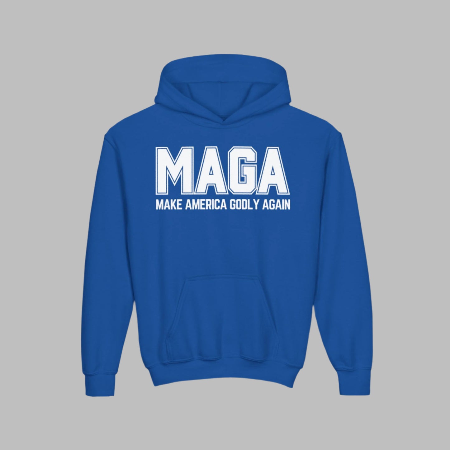 Kids Make America Godly Again MAGA Hooded Sweatshirt