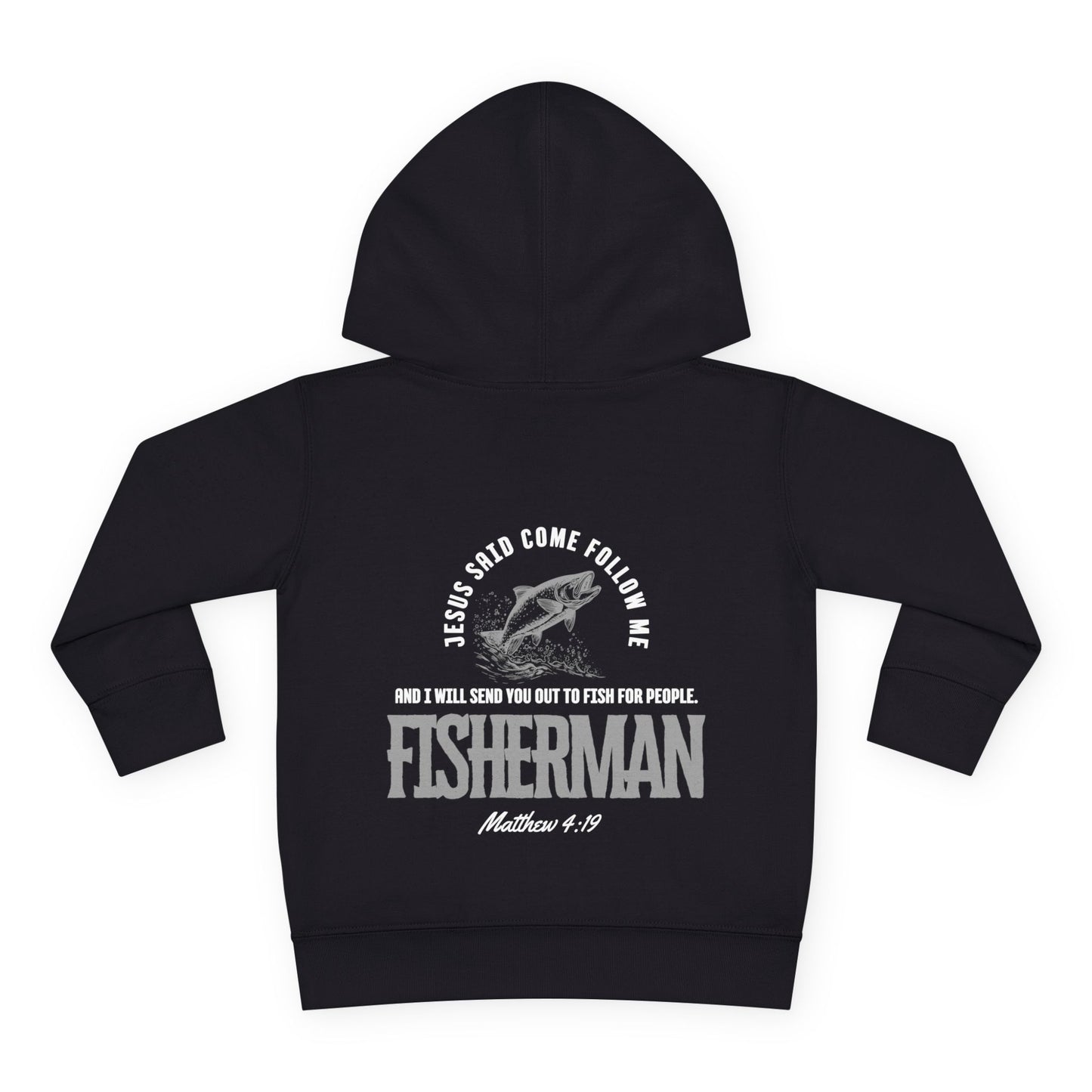 Toddler Christian Fleece Hoodie - Jesus Fisherman Design, Cute Kids Sweatshirt, Religious Baby Gift, Faith Hoodie