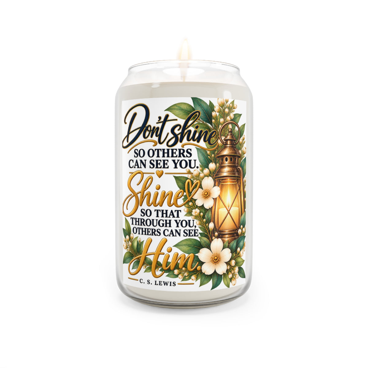 Faith-Based Soy Candle — "Shine So Others Can See Him" 13.75oz Christian Gift For The Home