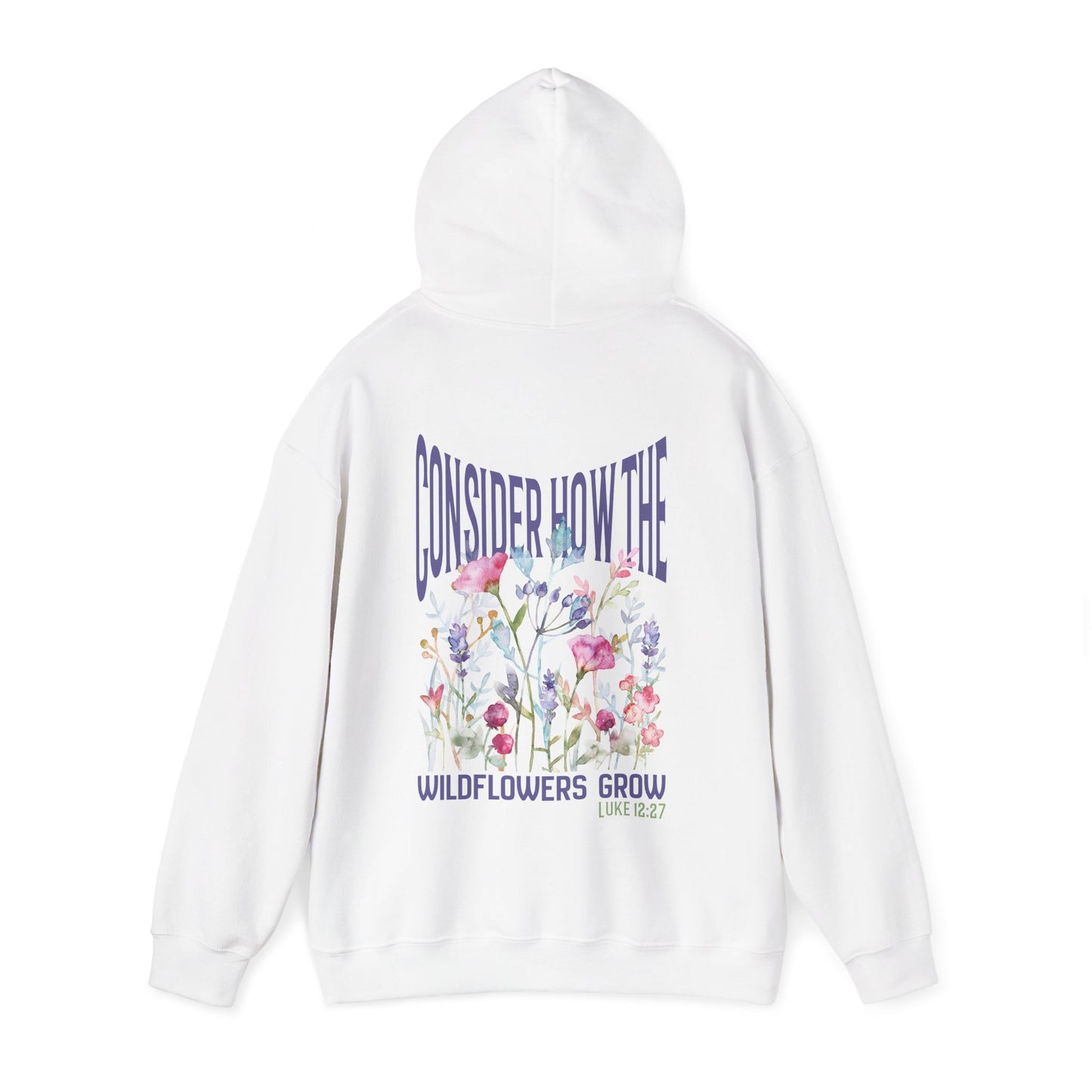 Consider How the Wildflowers Grow Bible Verse Hoodie, Christian Floral Hooded Sweatshirt