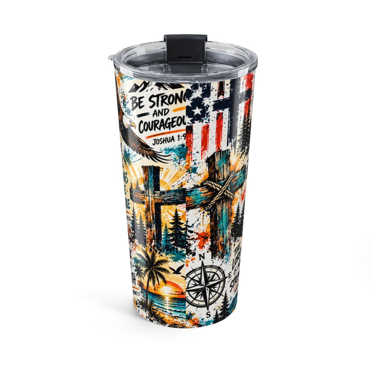 Jesus King of Kings 20oz Christian Tumbler | Colorful Faith-Inspired Travel Cup with Bible Verses