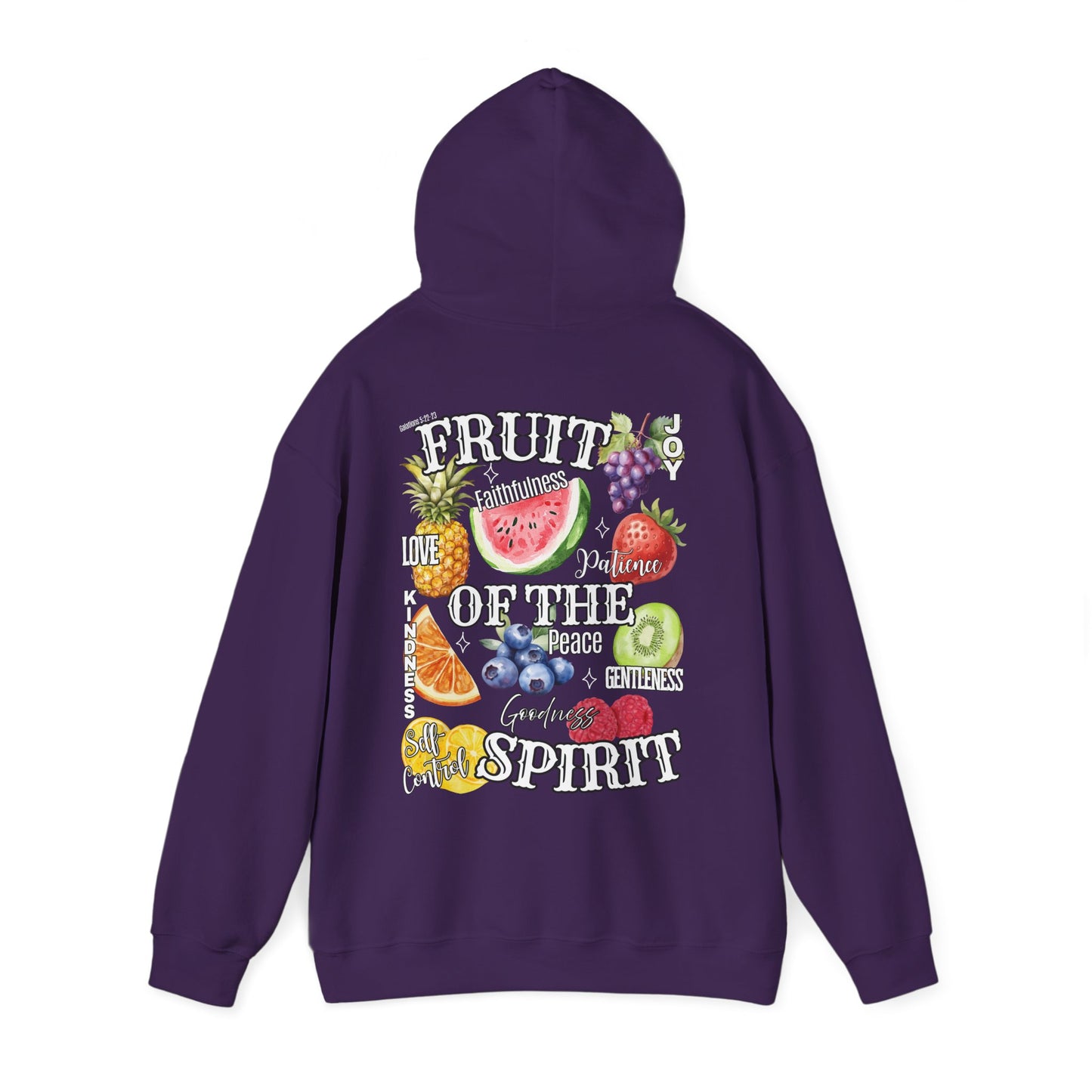 Fruit of the Spirit Christian Hoodie, Galatians 5:22-23 Heavy Blend Hooded Sweatshirt